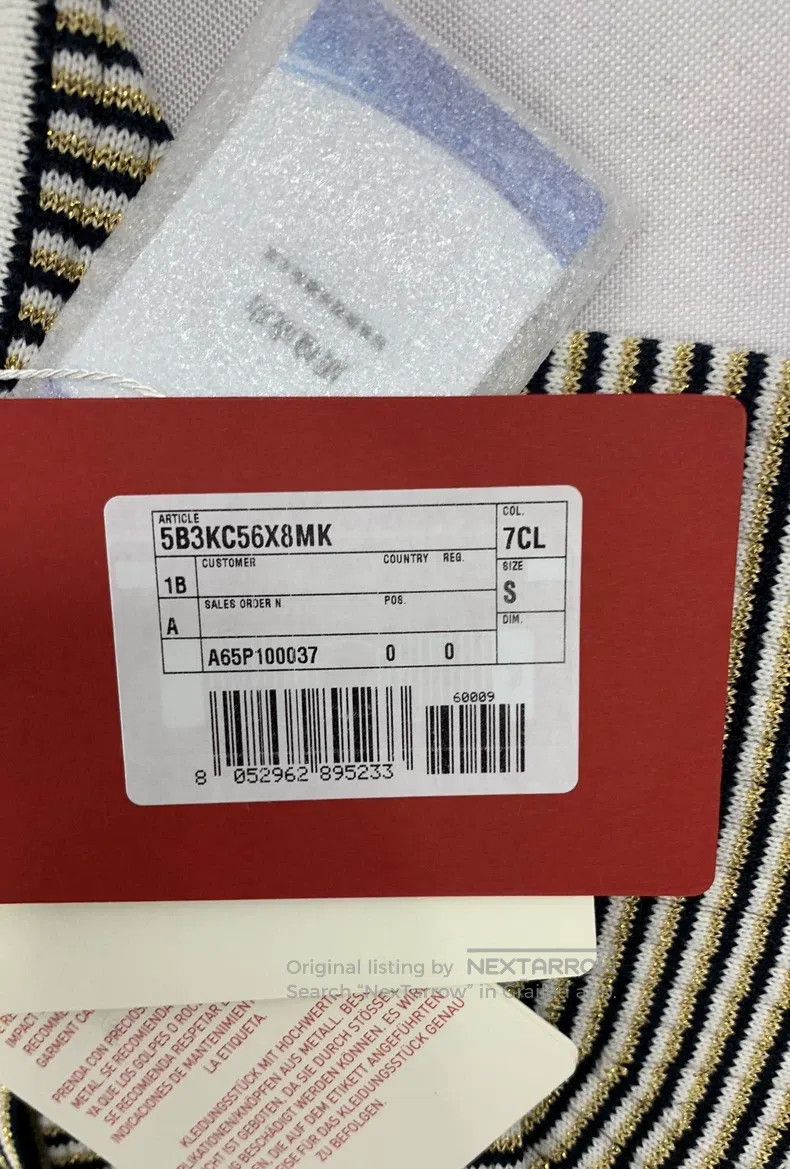 Valentino Valentino Striped gold and silver knitwear Size S / US 4 / IT 40 - 4 Thumbnail