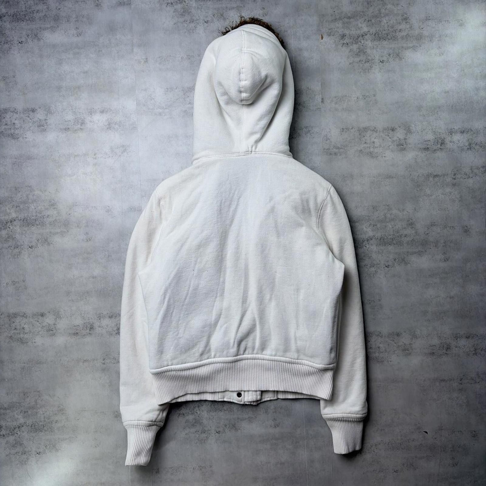 Anchor Blue Y2K White Anchor Blue Grunge Faux Fur Lined Bomber Jacket Size M / US 6-8 / IT 42-44 - 7 Thumbnail