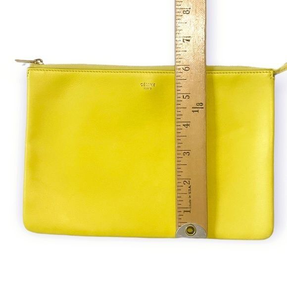 Celine New Celine Yellow/Grey Leather Duo Small Pouch Clutch Bag Size ONE SIZE - 11 Thumbnail