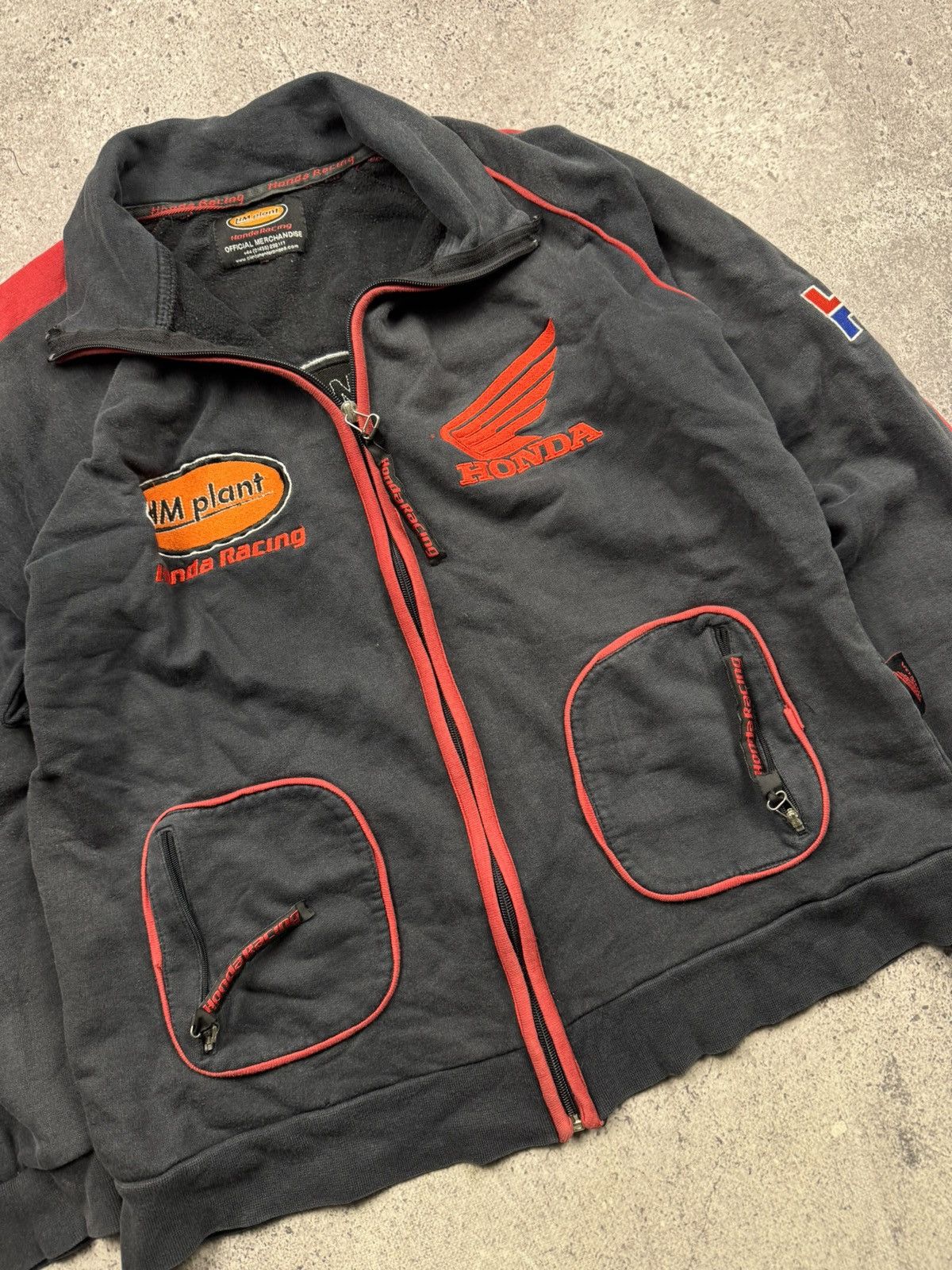 Honda 🔷Vintage Honda Racing Track Zip Jacket 90s Faded Japanesse🔷 Size US S / EU 44-46 / 1 - 6 Thumbnail