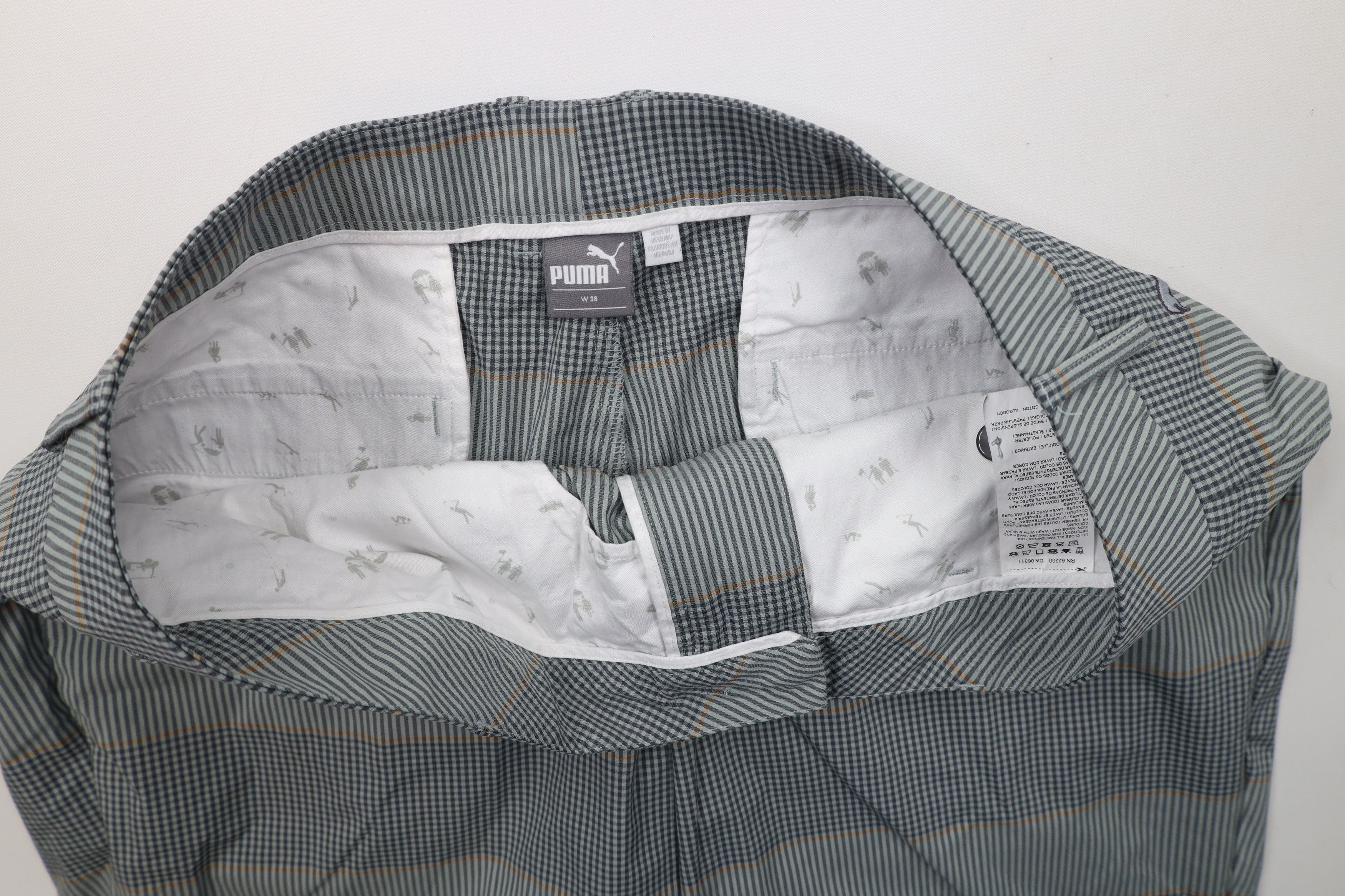 Puma × Vintage Puma Golf Cell Plaid Flat Front Tech Golf Chino Shorts Size US 38 / EU 54 - 8 Thumbnail