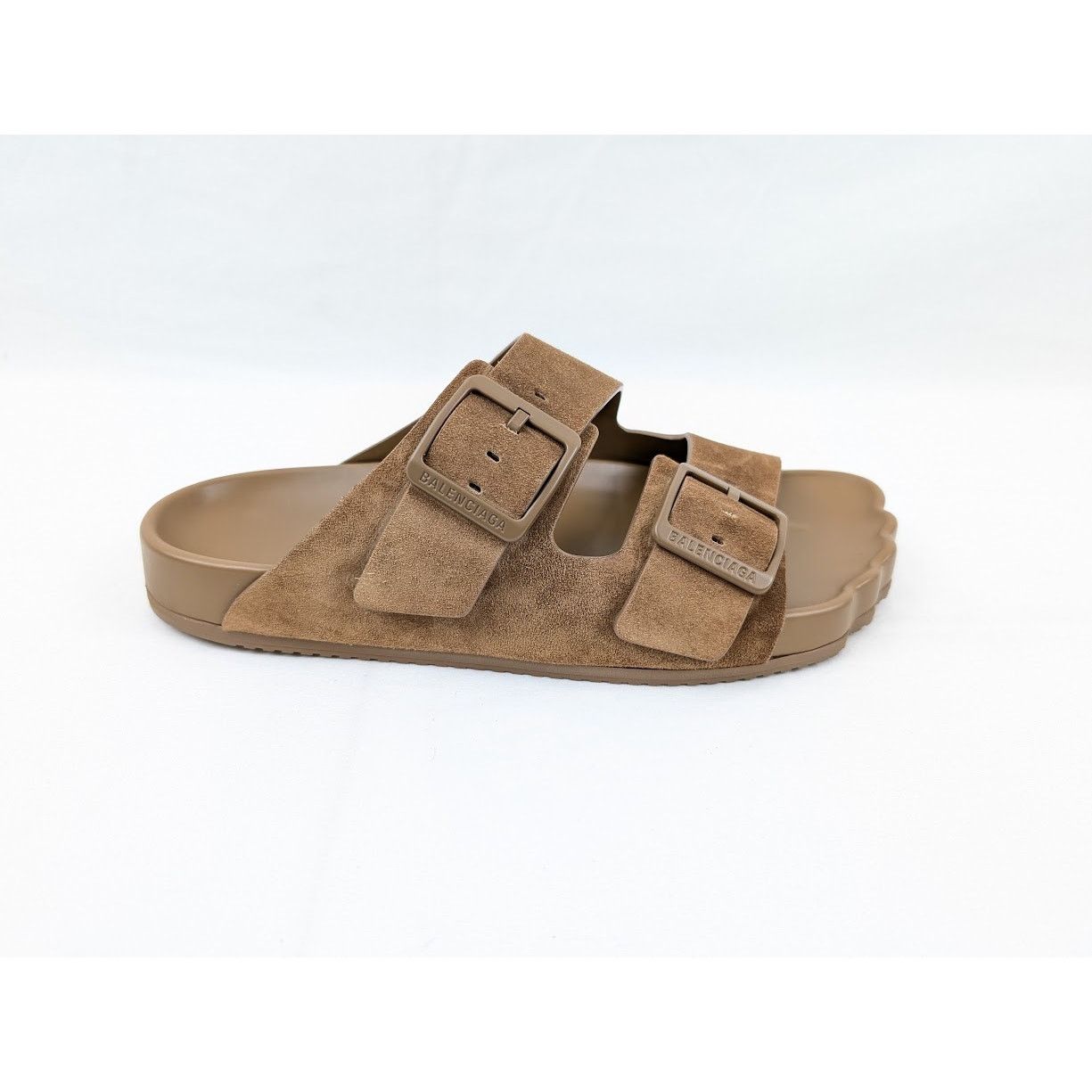 Balenciaga o1rshd1 Q:2 / Suede Sunday Sandals in Brown Size US 9 / EU 42 - 1 Thumbnail