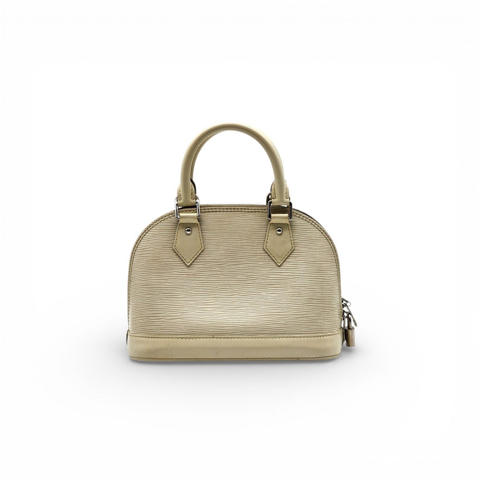 Louis Vuitton Alma BB Epi Leather Top Handle Bag Handbag Ivory Off-White Size ONE SIZE - 4 Thumbnail