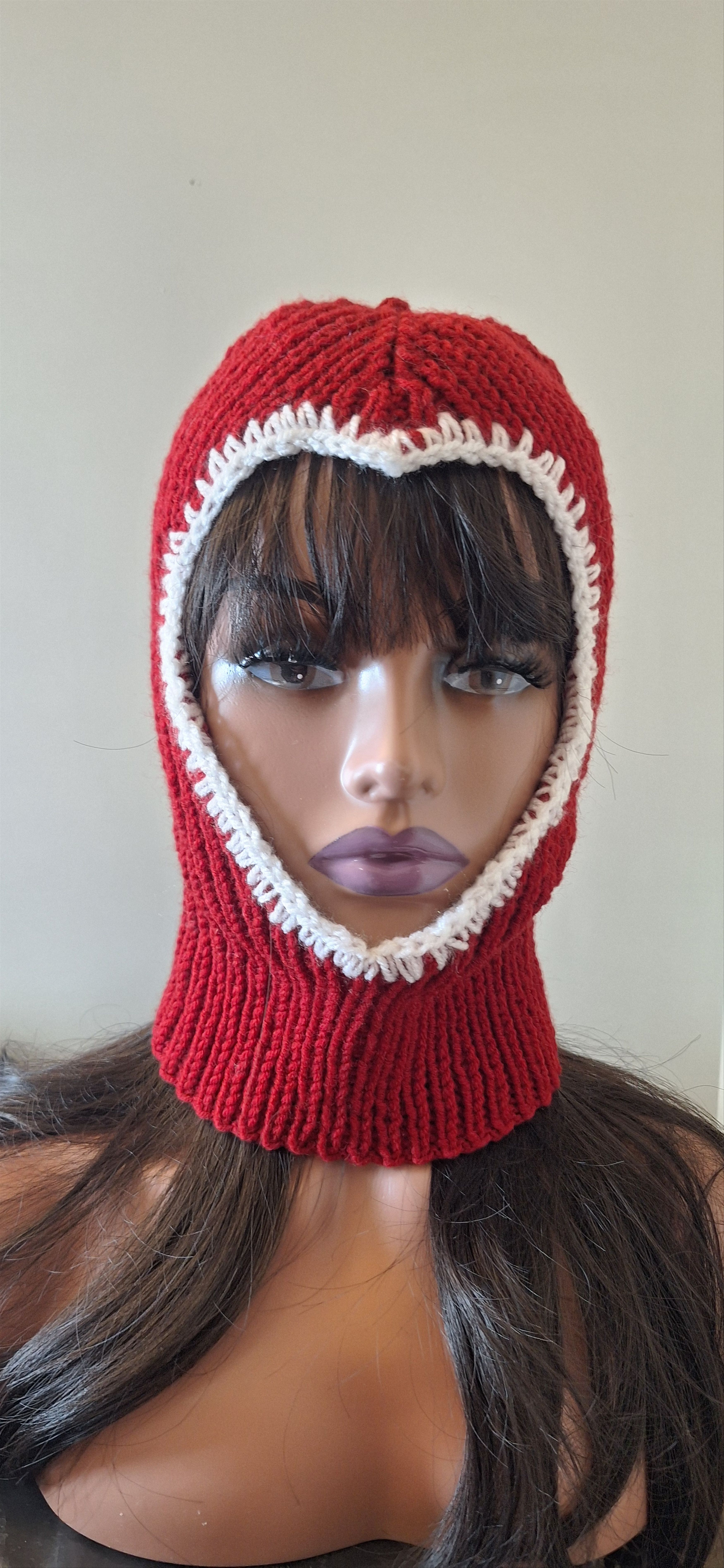Other Handmade Wool Blend Balaclava – Red – Art Moodwear – 1-of-1 Size ONE SIZE - 1 Thumbnail