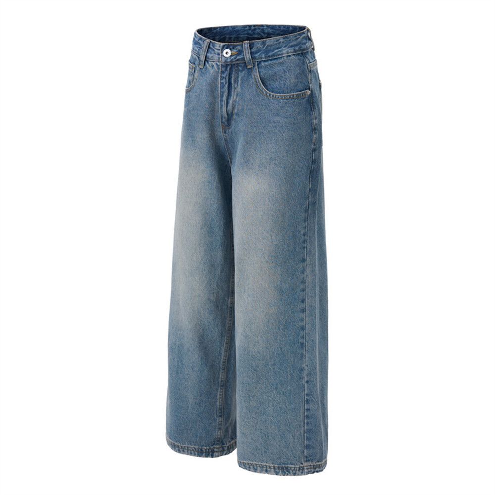Jean Men's retro street washed distressed casual loose jeans Size US 32 / EU 48 - 5 Thumbnail