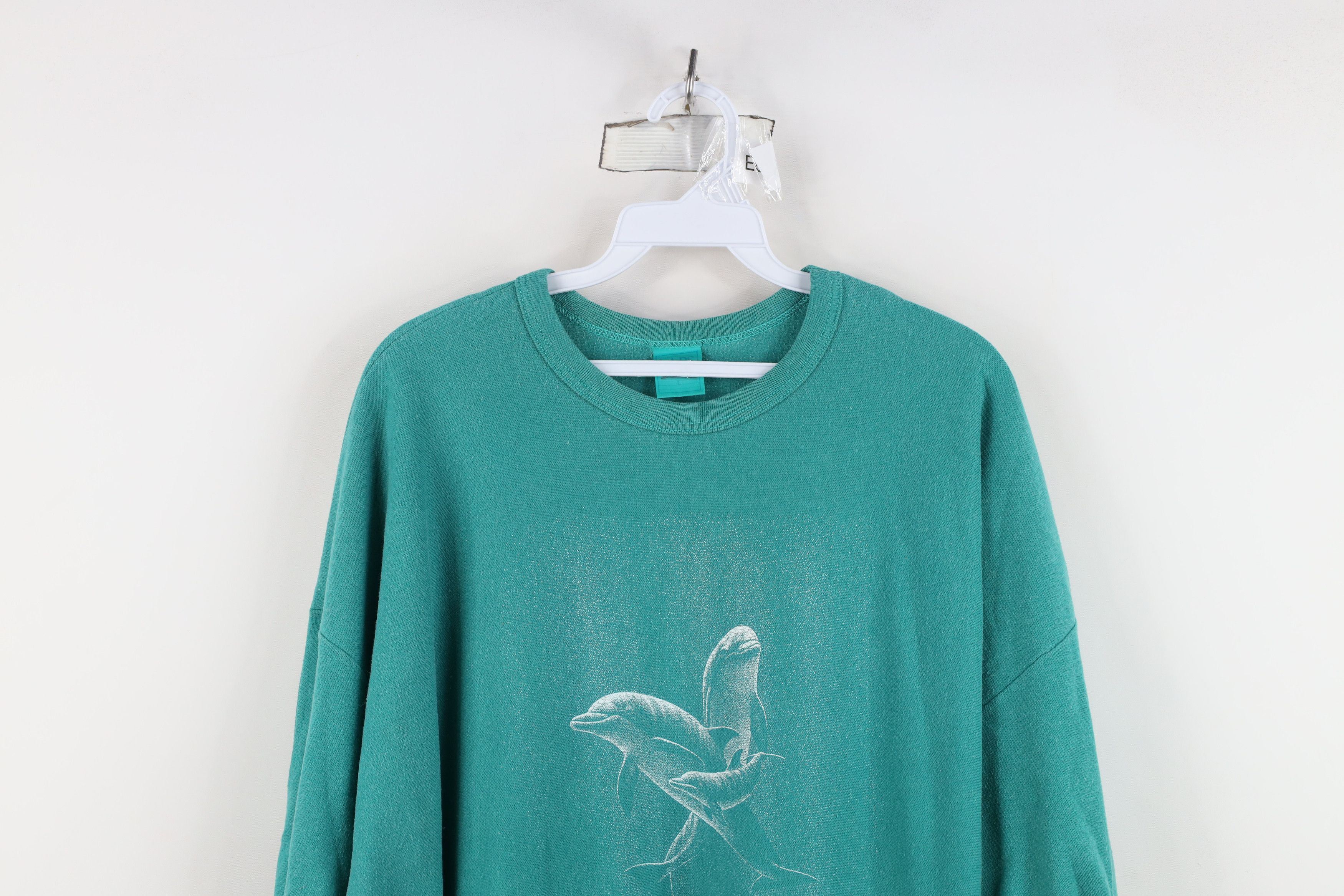 Vintage Vintage 80s Streetwear Dolphins Dolman Sleeve Sweatshirt USA Size XL / US 12-14 / IT 48-50 - 2 Thumbnail