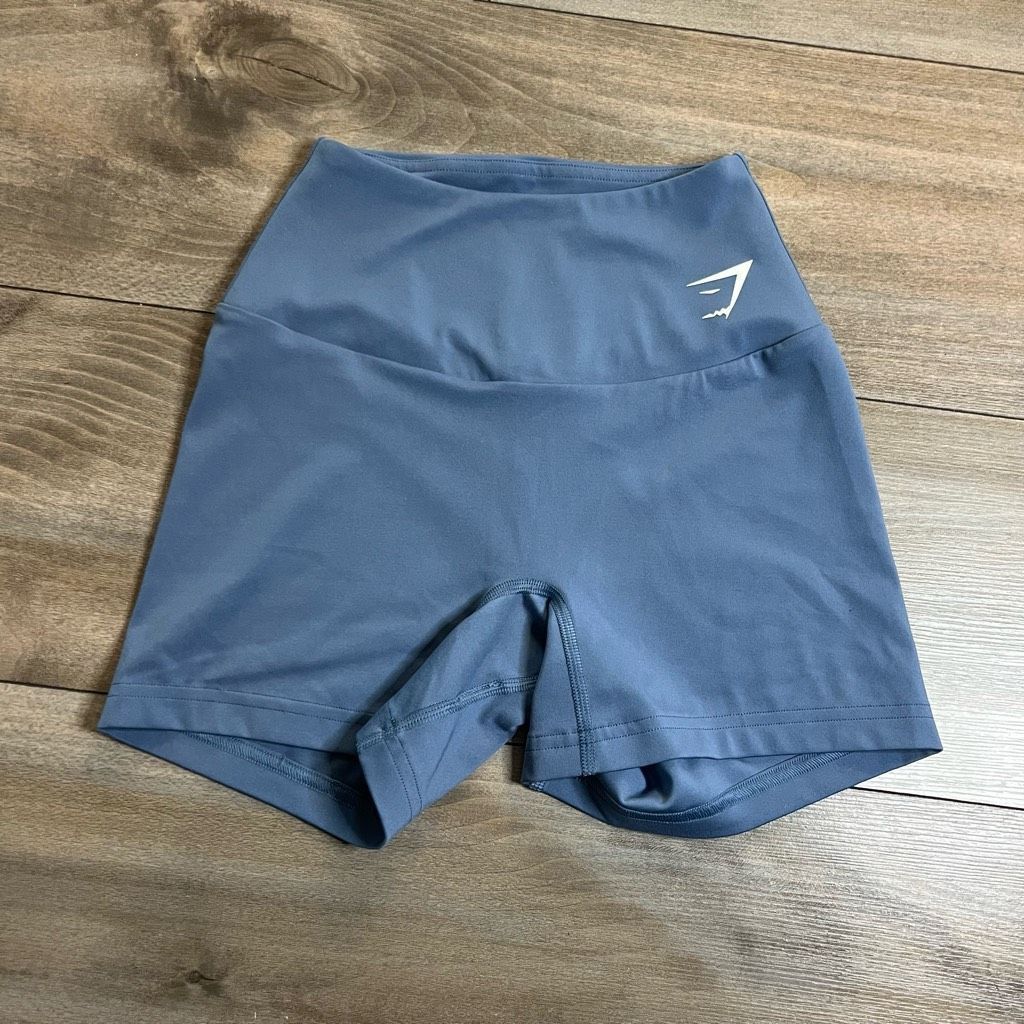 Gymshark Gymshark Blue Grey Athletic Workout Biker Shorts Women XS Bi Size 25" / US 0 / IT 36 - 1 Thumbnail