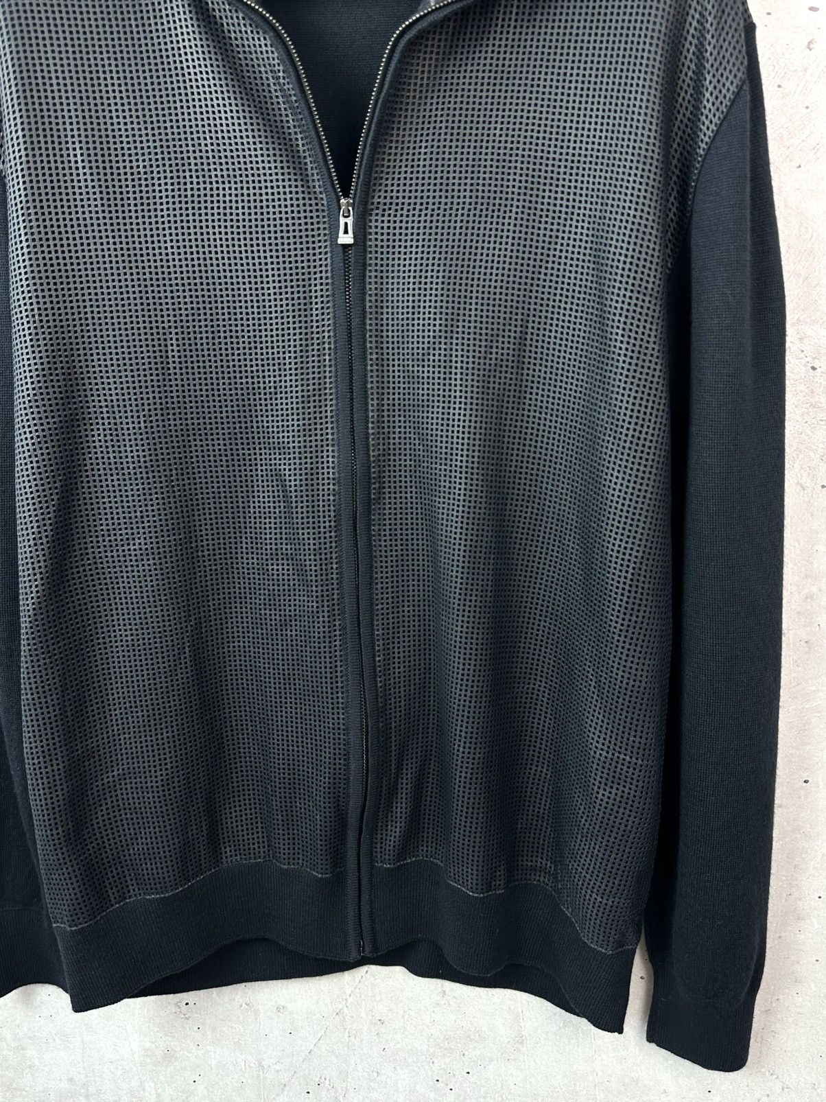 Hugo Boss Vintage Hugo Boss Leather-Wool Navy Blue Knit Bomber Jacket Size US XL / EU 56 / 4 - 5 Thumbnail