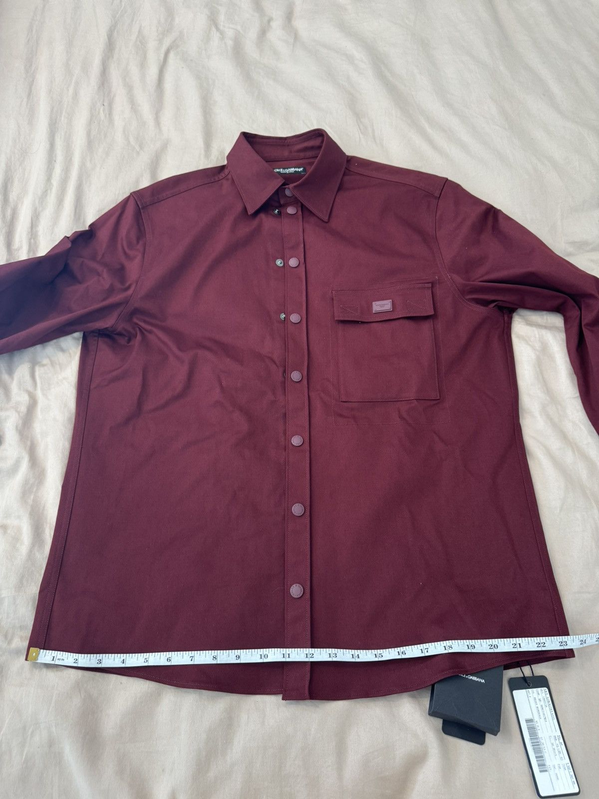 Dolce & Gabbana Dolce & Gabbana cotton overshirt with tag in Bordeaux Size US L / EU 52-54 / 3 - 12 Thumbnail
