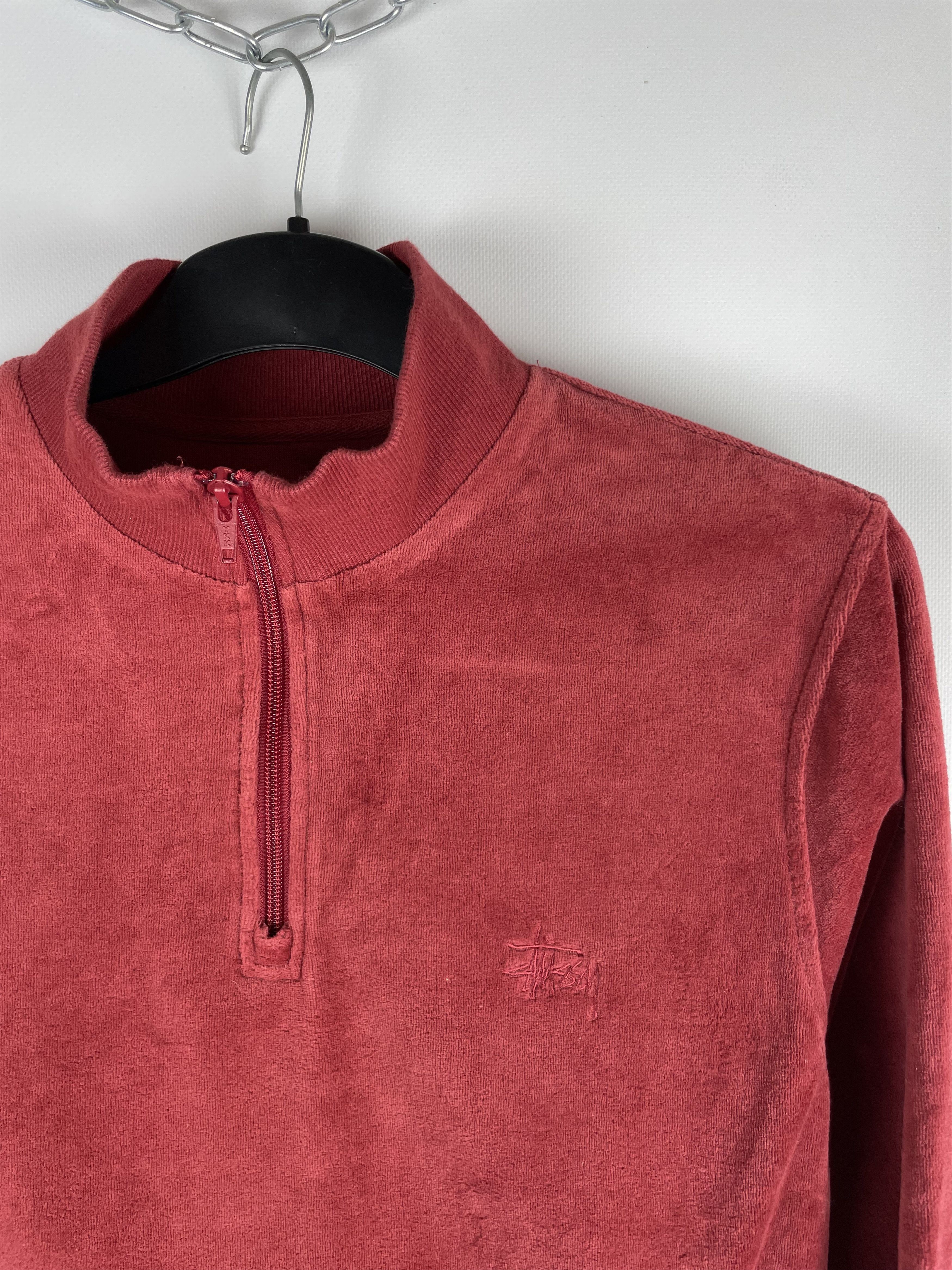 Stussy Vintage 90's Stussy 1/3 Velour Zip Sweatshirt Size US S / EU 44-46 / 1 - 3 Thumbnail