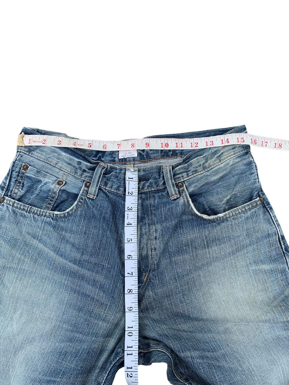Kapital VINTAGE EDWIN 505Z SELVEDGE BAGGY RUSTY DISTRESSED DENIM Size US 31 - 23 Thumbnail