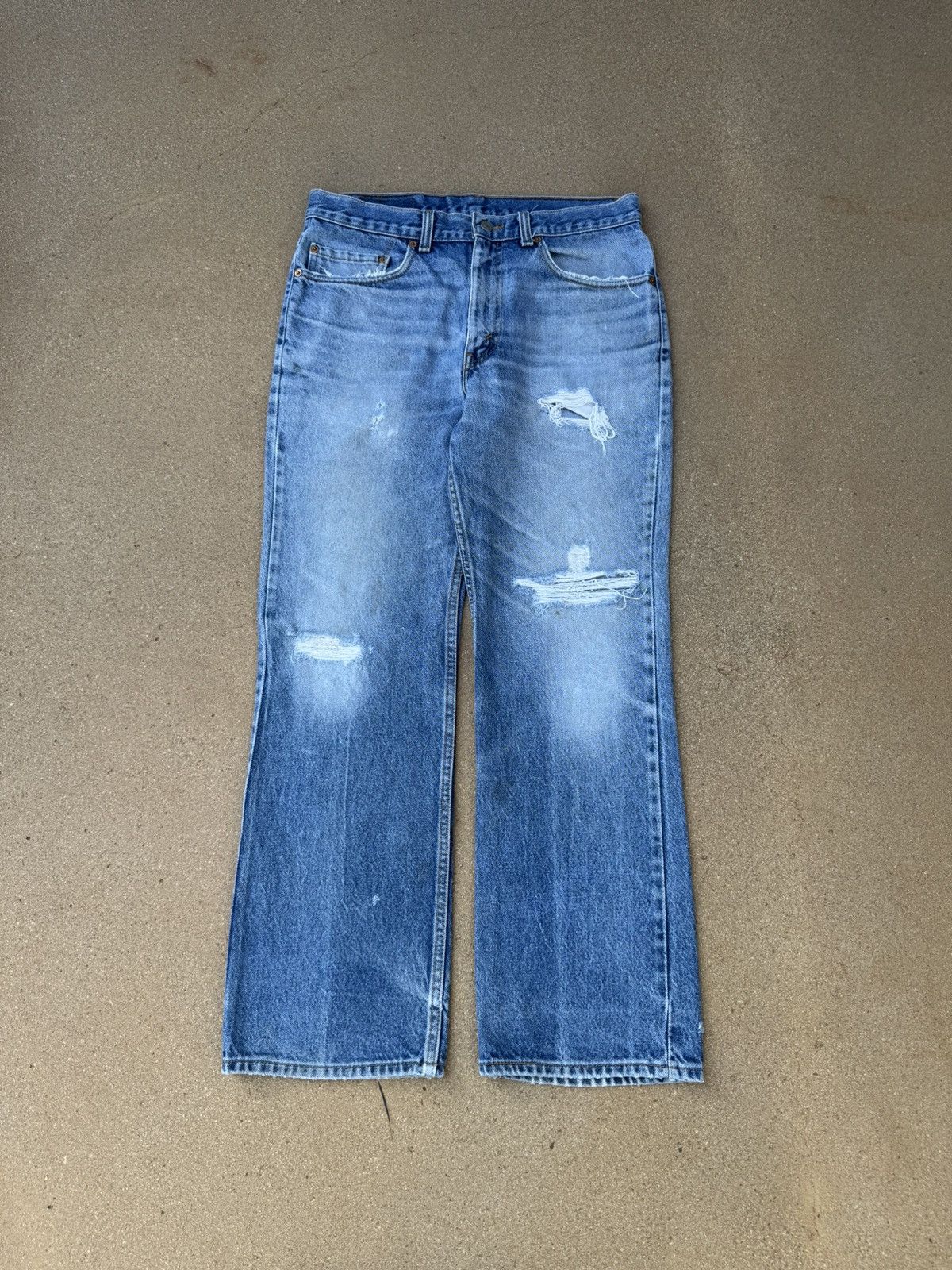 Vtg 90s Levi’s 517xx Red Tab Bootcut Flare Faded Jeans 33x29