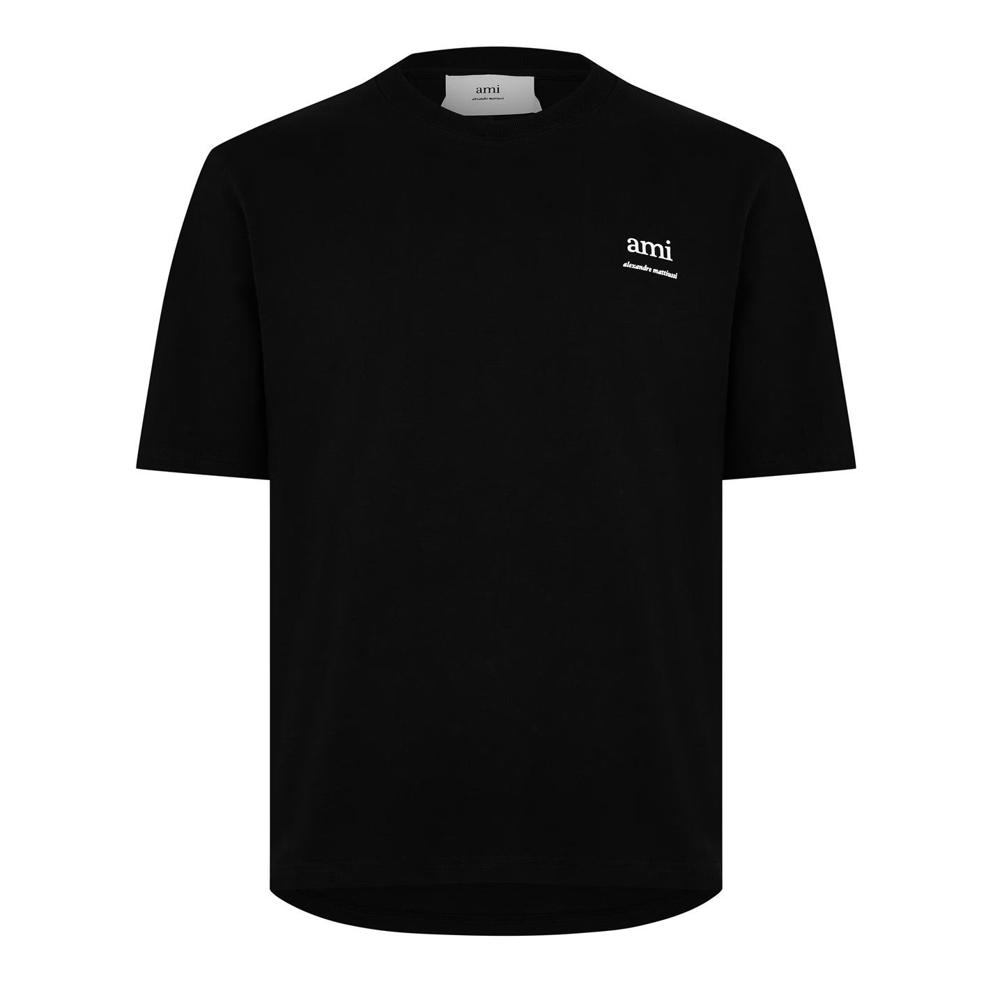 AMI o1g2r1mq0326 Organic Cotton Logo T-Shirt in Black Size US M / EU 48-50 / 2 - 1 Thumbnail