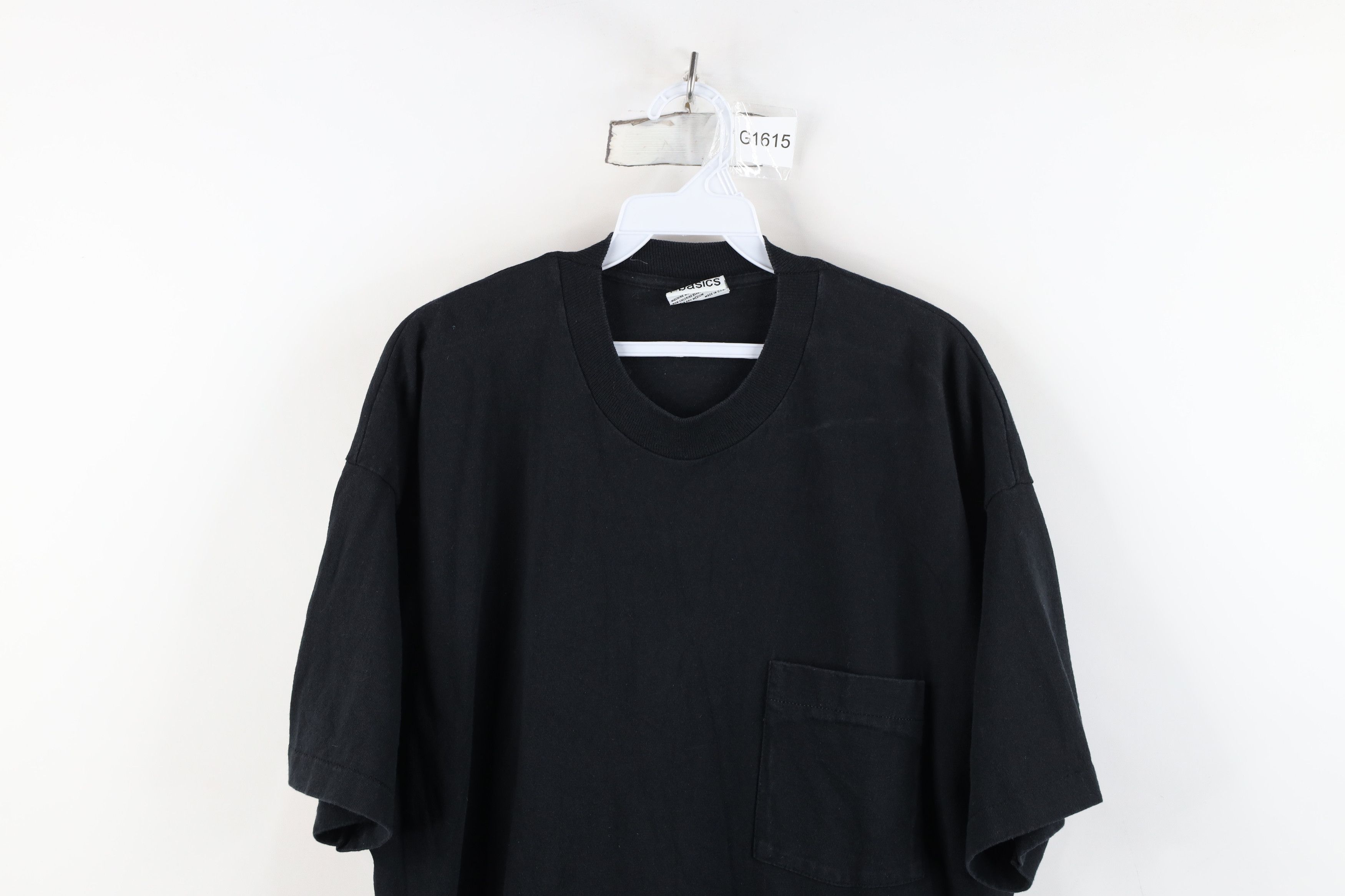 Vintage Vintage 90s Streetwear Blank Heavy Cotton T-Shirt Black USA Size US XXL / EU 58 / 5 - 2 Thumbnail