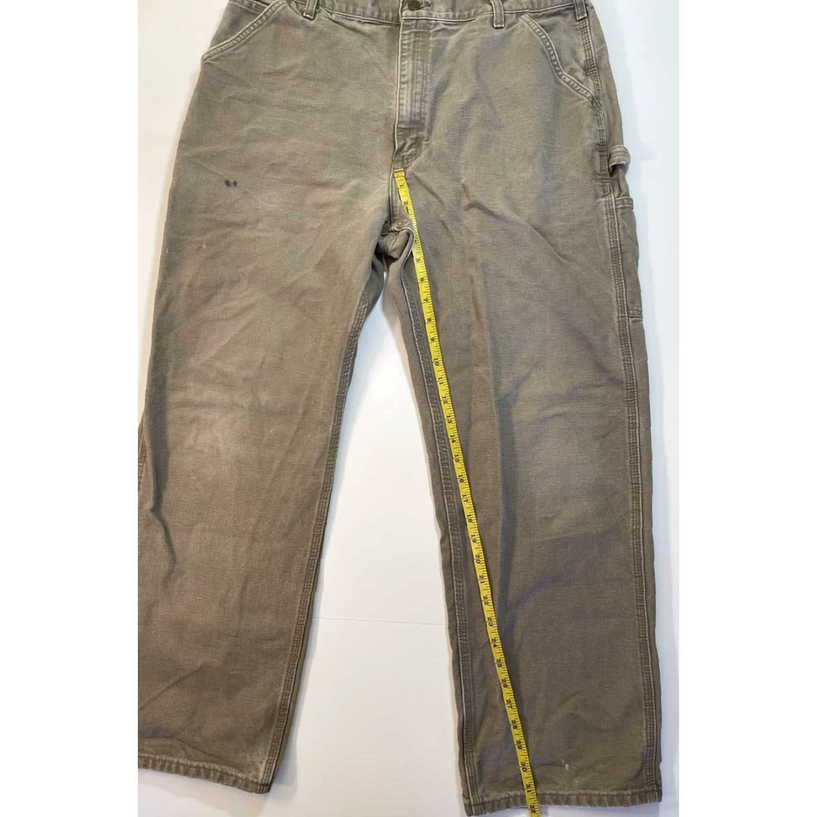 Carhartt VINTAGE Carhartt B11 Canvas Heavy Carpenter Work Pants Men's Pants 38 x 32 Gray Cotton Logo Pockets Outdoor Workwear Regular Straight 90s Theme Mens Size US 38 / EU 54 - 7 Thumbnail
