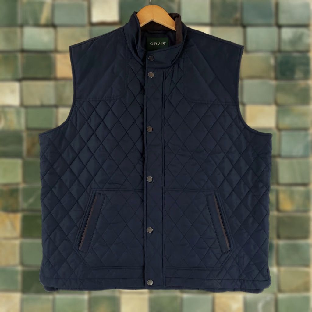 Orvis Orvis Vest Diamond Quilted Full Zip Blue Mens XXL RT7 Diamond Quilted Full Zip Vest Orvis Mens 2XL Blue Size US XXL / EU 58 / 5 - 1 Thumbnail