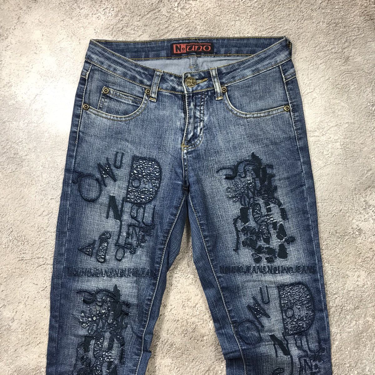 Vintage Vintage Y2K Distressed Baggy Flared Jeans Japanese Grunge 27 Size 27" / US 4 / IT 40 - 2 Thumbnail