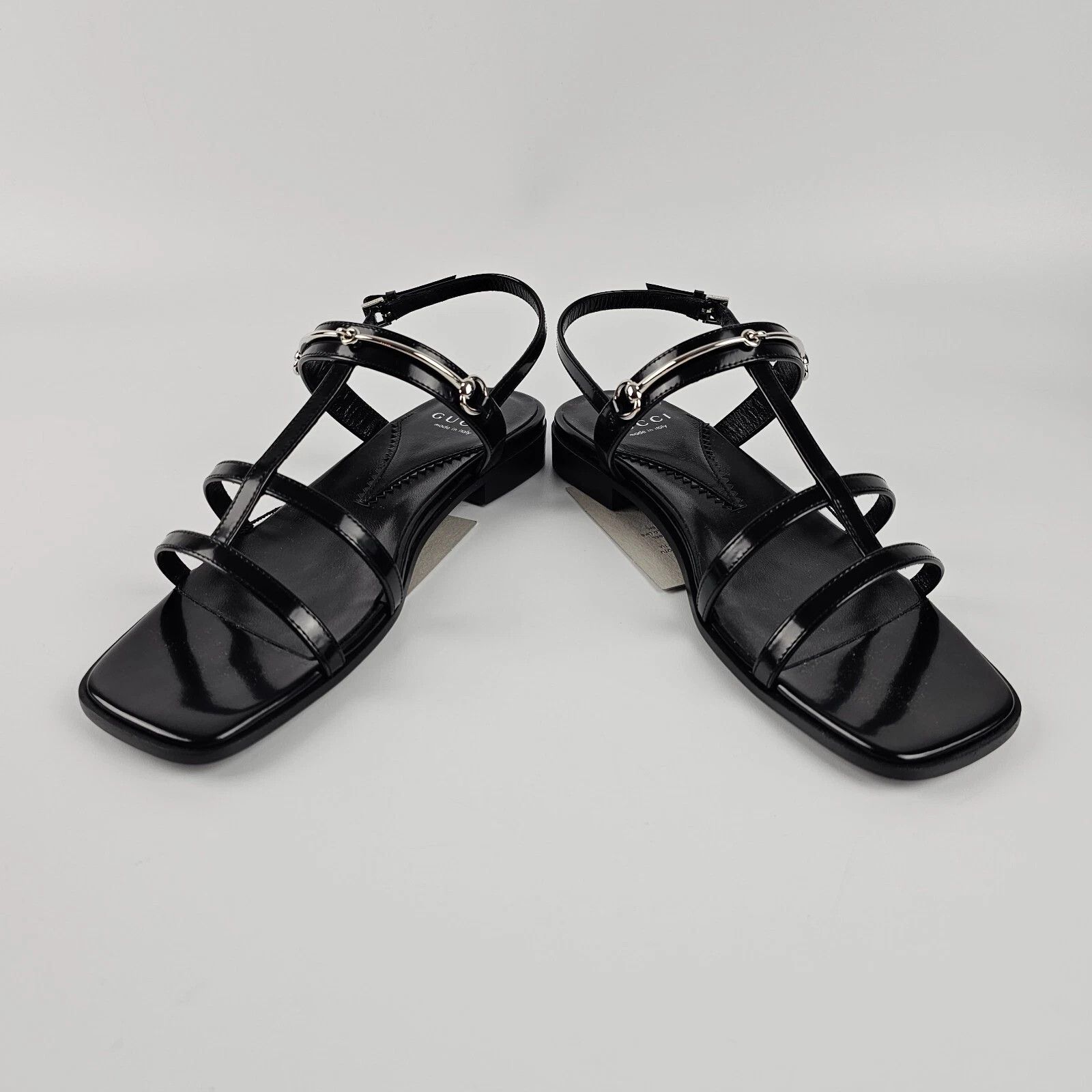 Gucci GUCCI Horsebit Black Leather Flat Sandals New & Authentic Size US 5 / IT 35 - 6 Thumbnail
