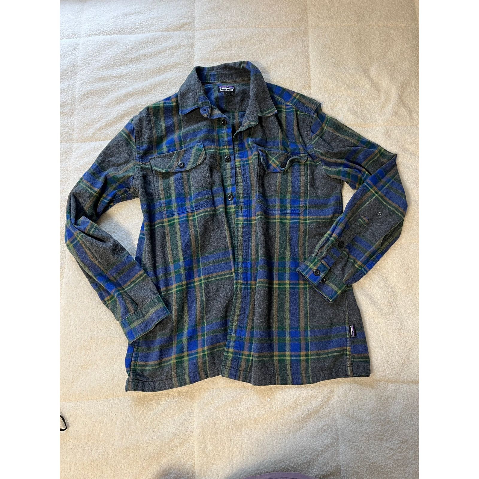 Patagonia Mint Patagonia Organic Cotton Fjord Blue Flannel Shirt Size US L / EU 52-54 / 3 - 1 Thumbnail