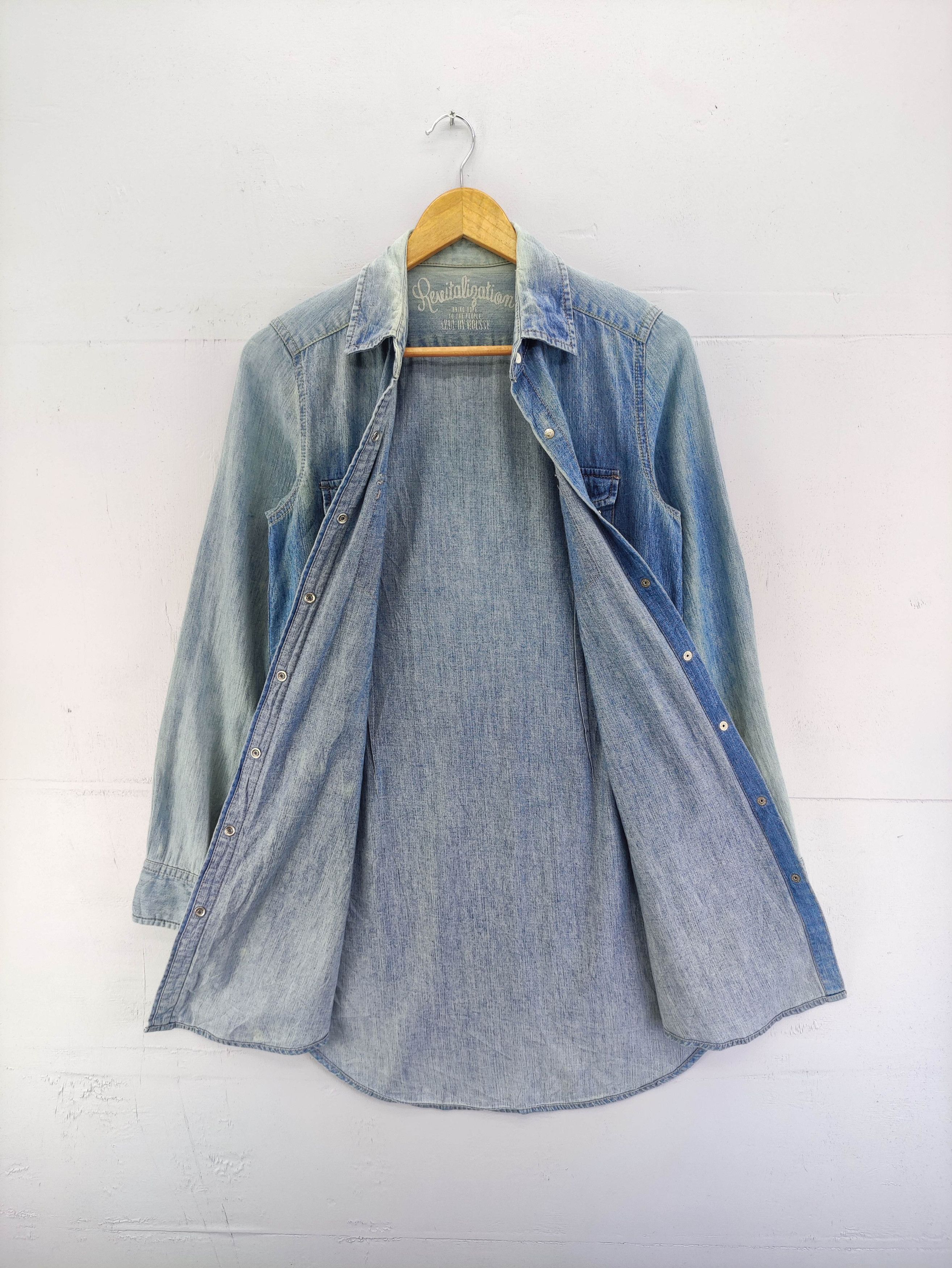 MOUSSY Vintage Azul By Moussy Long Denim Shirt Snap Button Size S / US 4 / IT 40 - 4 Thumbnail