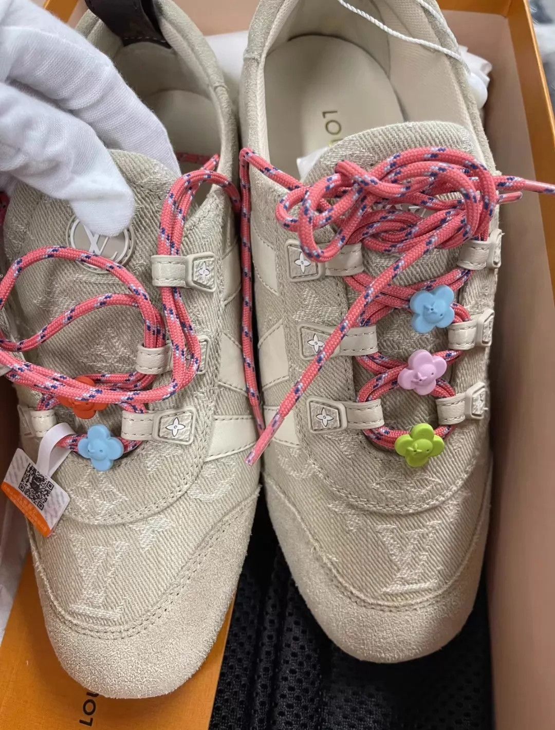 Louis Vuitton LV New Denim & Suede Deconstructed Trainer Beige 35.5 Size US 5 / IT 35 - 2 Thumbnail