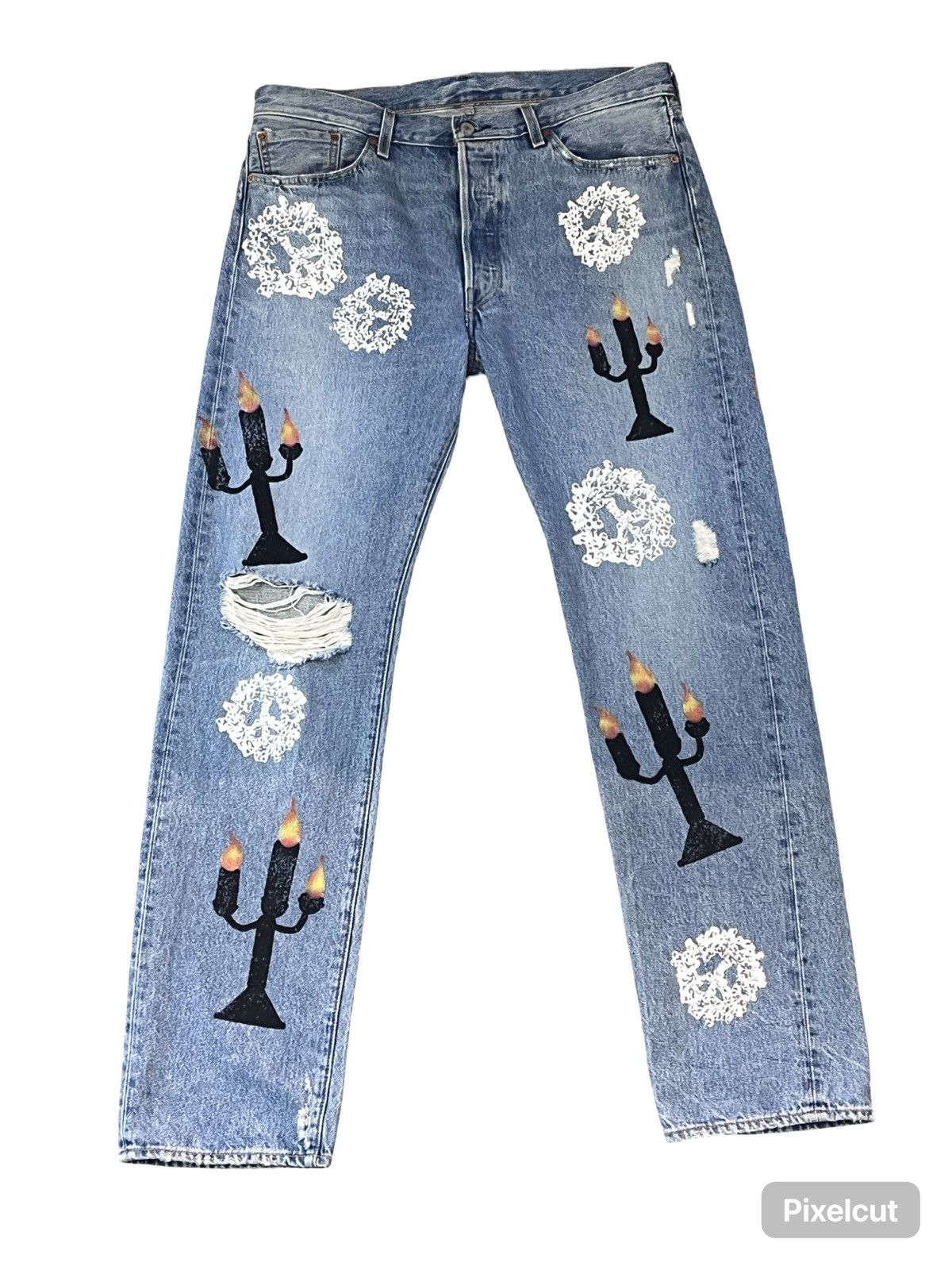 DENIM TEARS × Virgil Abloh DENIM TEARS x Virgil Abloh “Message in a Tear” Levi’s 501 Size US 36 / EU 52 - 1 Thumbnail