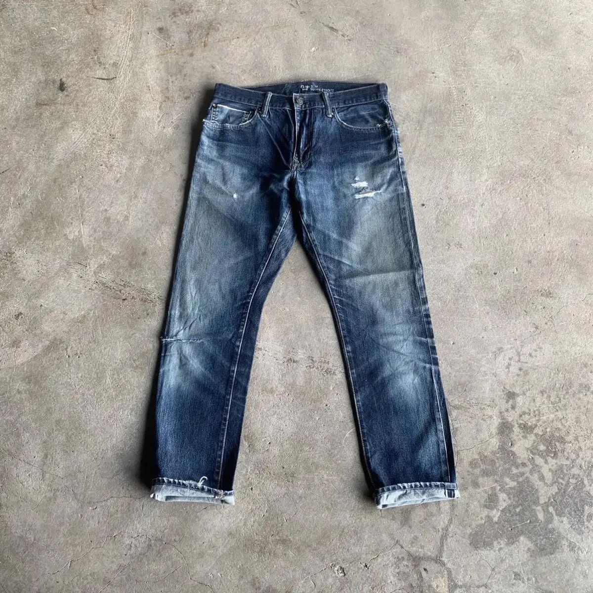 💥DESTROYED!! GAP Redline Jeans Selvedge Denim Pants W32