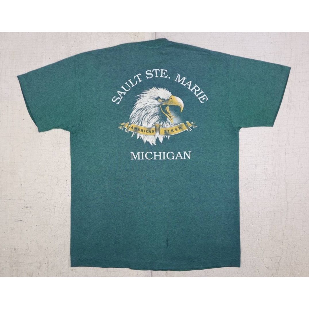 Vintage Vintage 90s Indian Motorcycle Men's XL Green Graphic Tee Size US XL / EU 56 / 4 - 2 Thumbnail