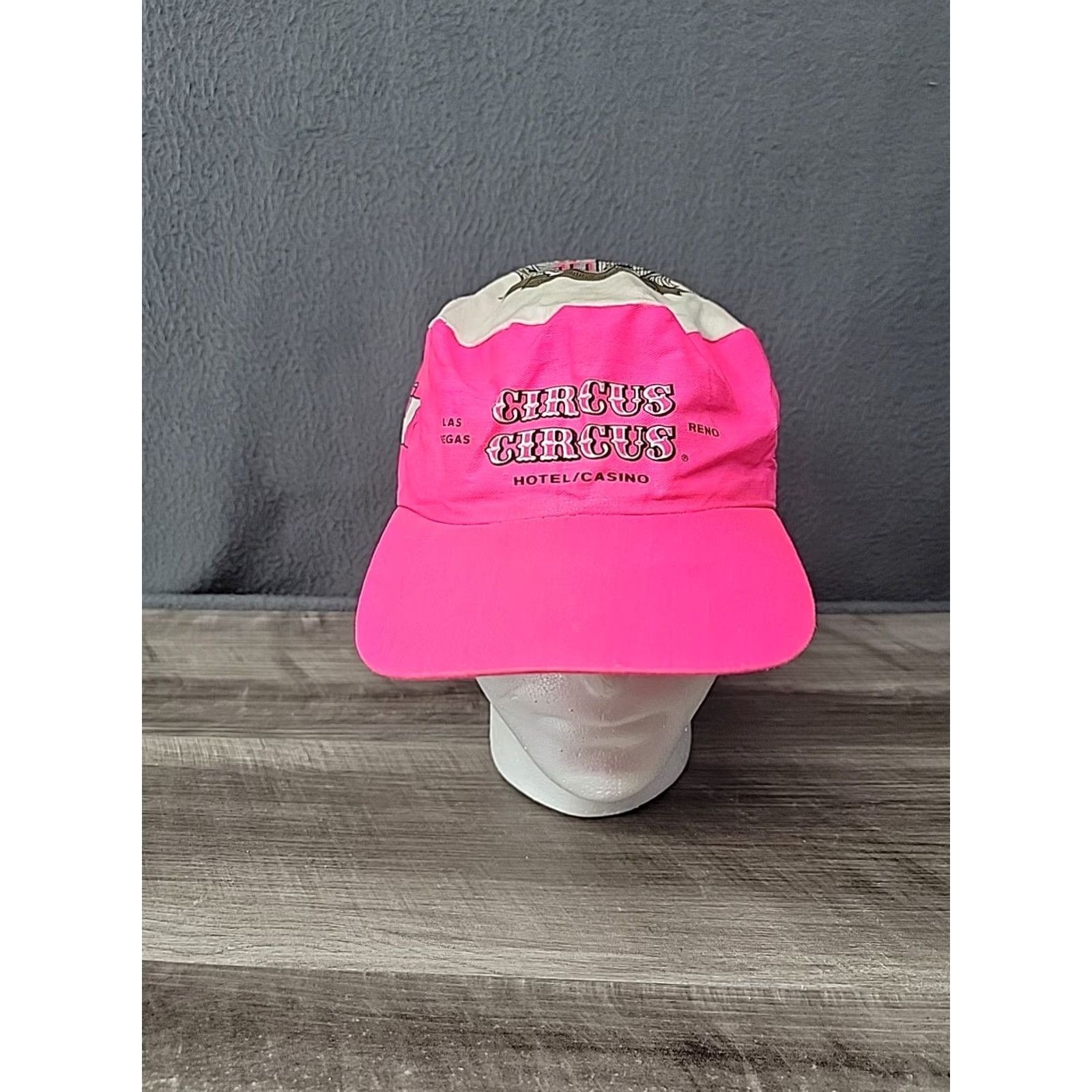 Pinko Circus Circus Hat Mens SnapBack Adjustable Baseball Cap Pink Painter Cap Las Vegas Reno Hotel Casino Front Patch Size ONE SIZE - 2 Thumbnail