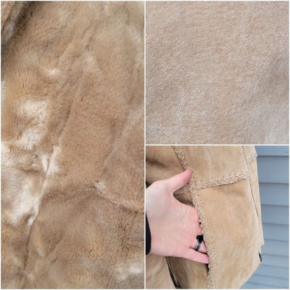 Vintage Vintage 90s y2k Penny Lane Tan Suede Leather Whipstich Sherp Size L / US 10 / IT 46 - 4 Thumbnail