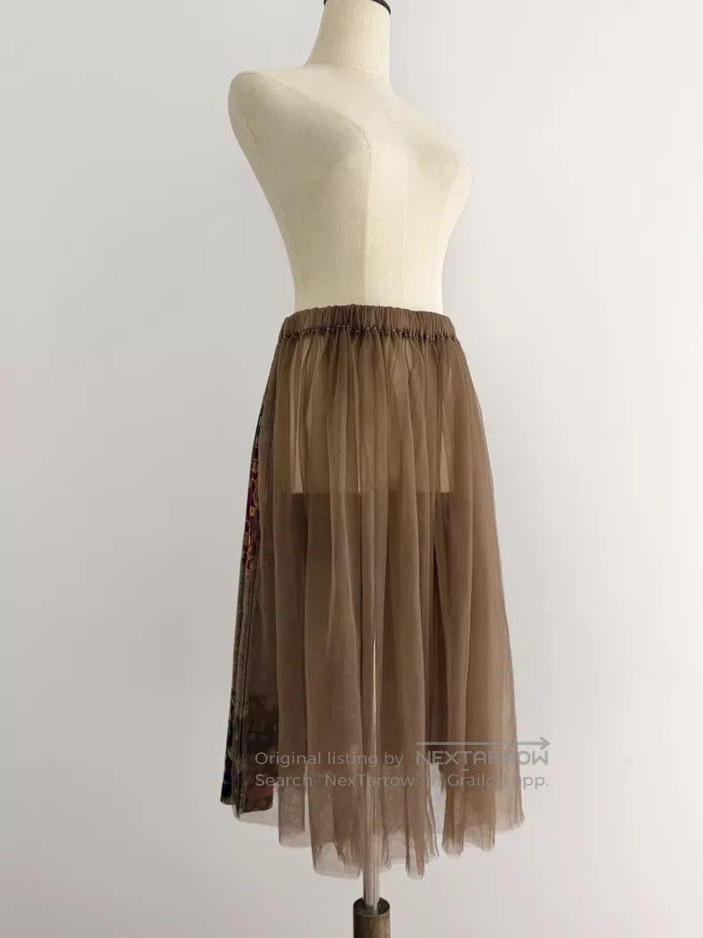 Comme des Garcons Comme Des Garcons size F Patchwork Printed Tulle Skirt Size 23" - 8 Thumbnail