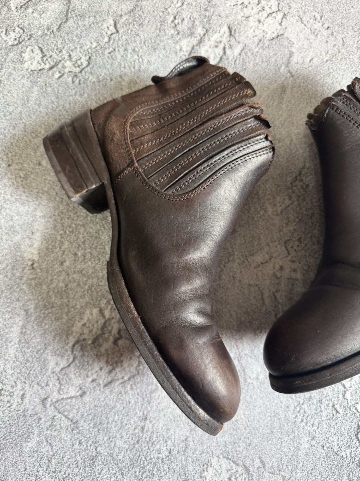 Designer × MoMA MOMA 37size leather brown shoes boots ankle cowboy biker Size US 7 / IT 37 - 10 Thumbnail