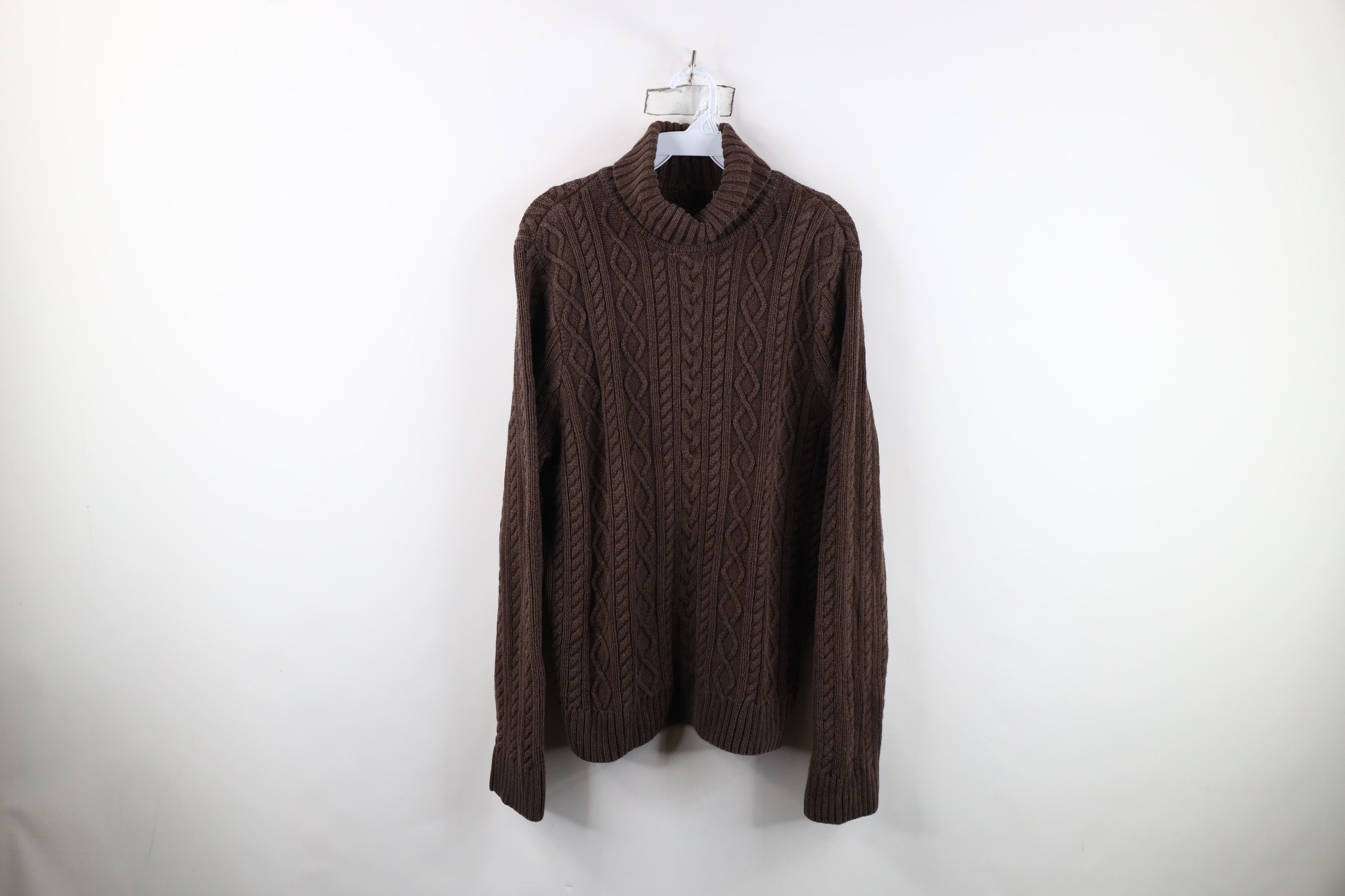 Vintage Vintage 90s Streetwear Cable Fisherman Turtleneck Sweater Size XL / US 12-14 / IT 48-50 - 1 Thumbnail