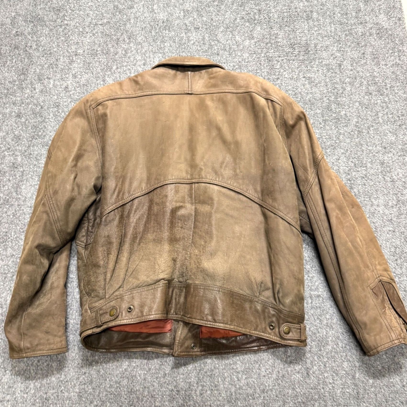 Vintage VTG Leather Jacket Men's L Brown Genuine Leather Heavy Overcoat Jacket Brown Mens L Leather VTG Size US L / EU 52-54 / 3 - 2 Thumbnail