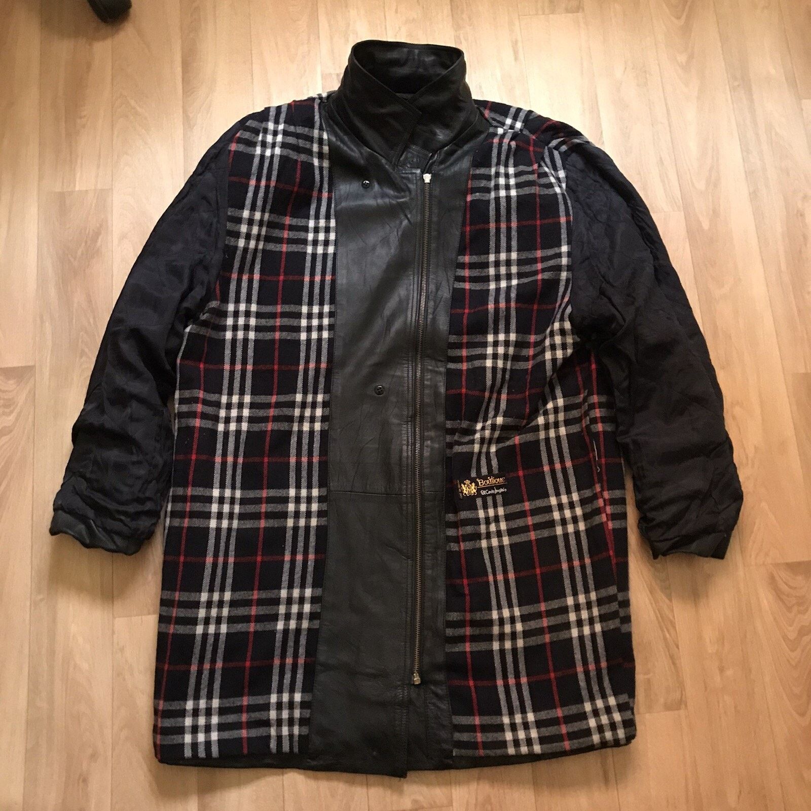 Burberry Vintage Burberry Leather JACKET nova check OvERCOAT women's Size L / US 10 / IT 46 - 5 Thumbnail