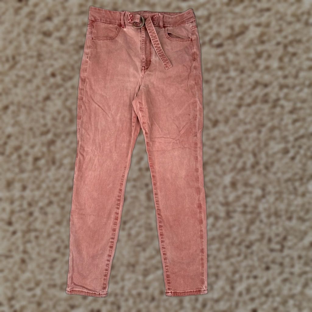 American Eagle Outfitters VINTAGE American Eagle Outfitters Jeans Womens 10 S Pink Blush High Rise Jegging Belt Size 32" / US 10 / IT 46 - 1 Thumbnail