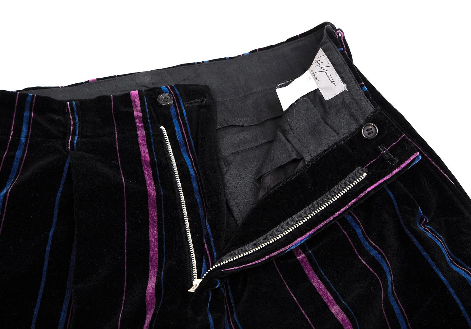 Yohji Yamamoto Yohji Yamamoto Velvet Multi-Stripe Tapered Pants Size US 30 / EU 46 - 5 Thumbnail