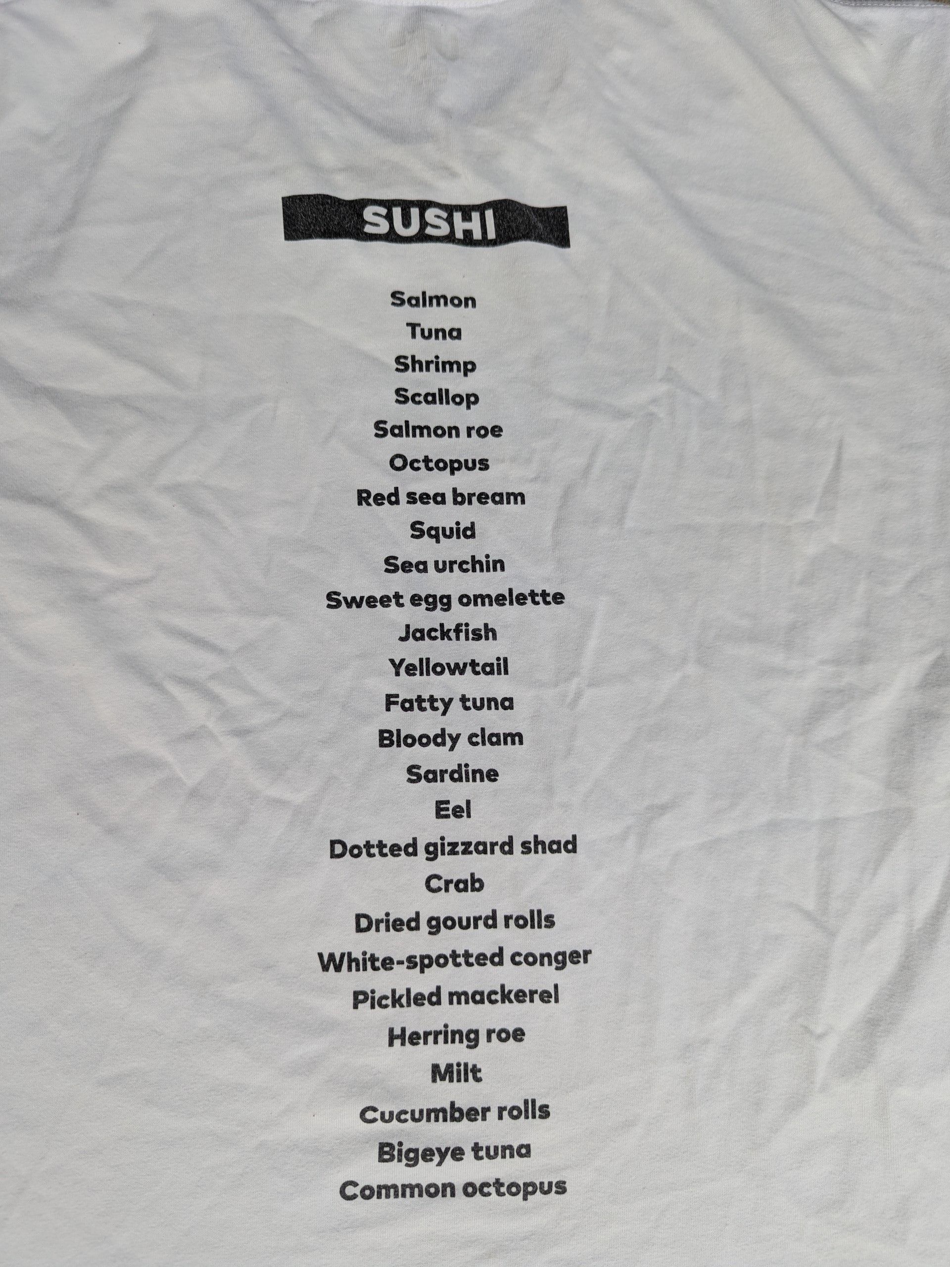 Anime × Japanese Brand × Uniqlo Uniqlo Sushi Menu Shirt Japanese Food Size US M / EU 48-50 / 2 - 8 Thumbnail