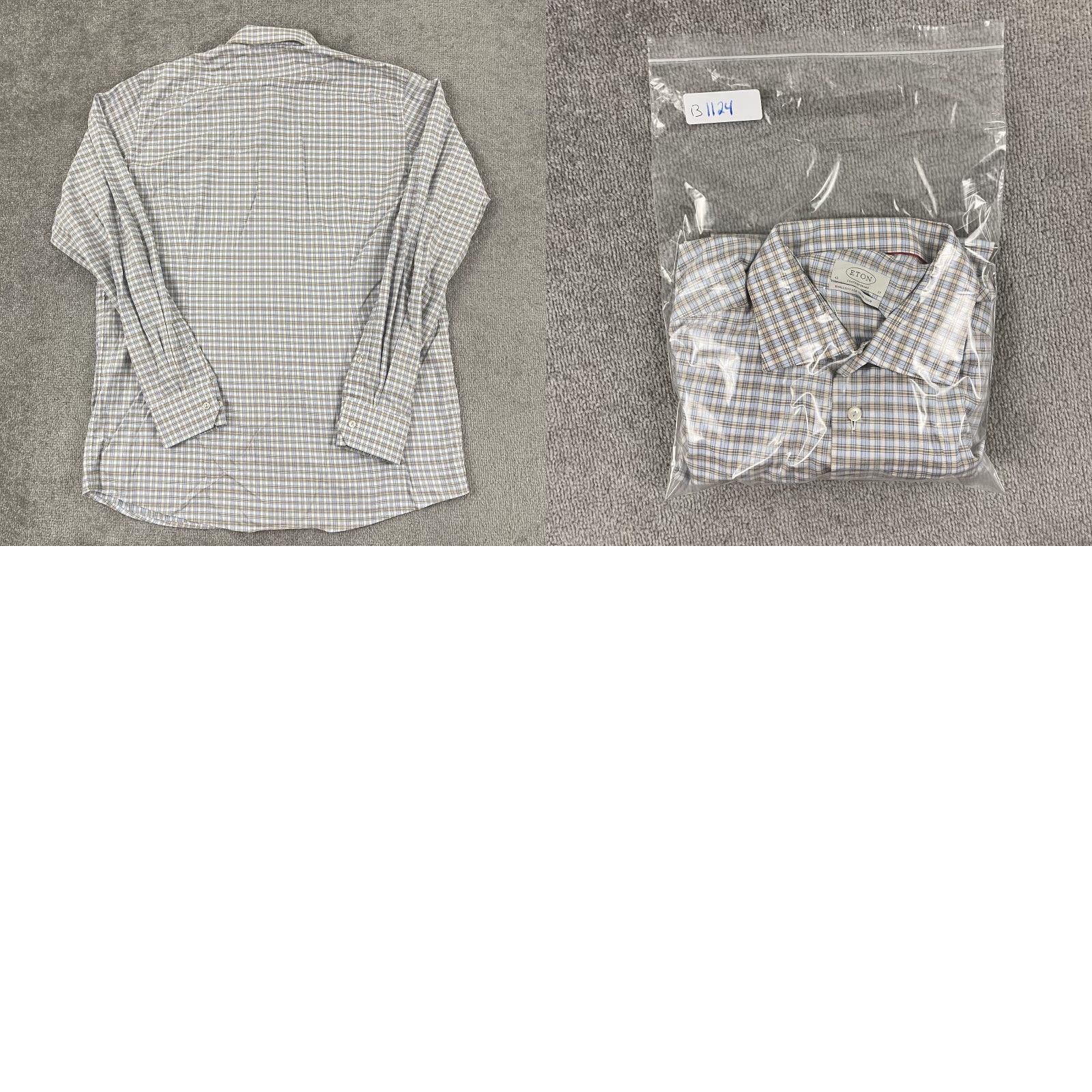 Eton ETON Shirt Mens Size 43 - 17 Brown Blue White Plaid Long Sleeve Casual Dress L/S Size US XL / EU 56 / 4 - 8 Thumbnail