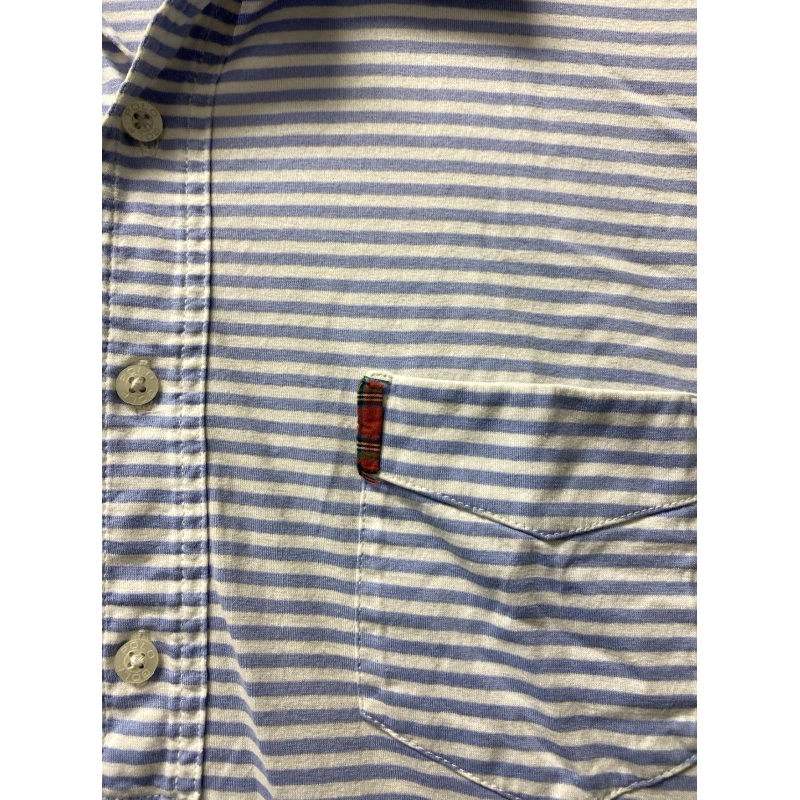 Polo Ralph Lauren Polo Ralph Lauren Men’s Polo Shirt Blue Striped Short Sleeve Button-Up Vintage No Size US L / EU 52-54 / 3 - 2 Thumbnail