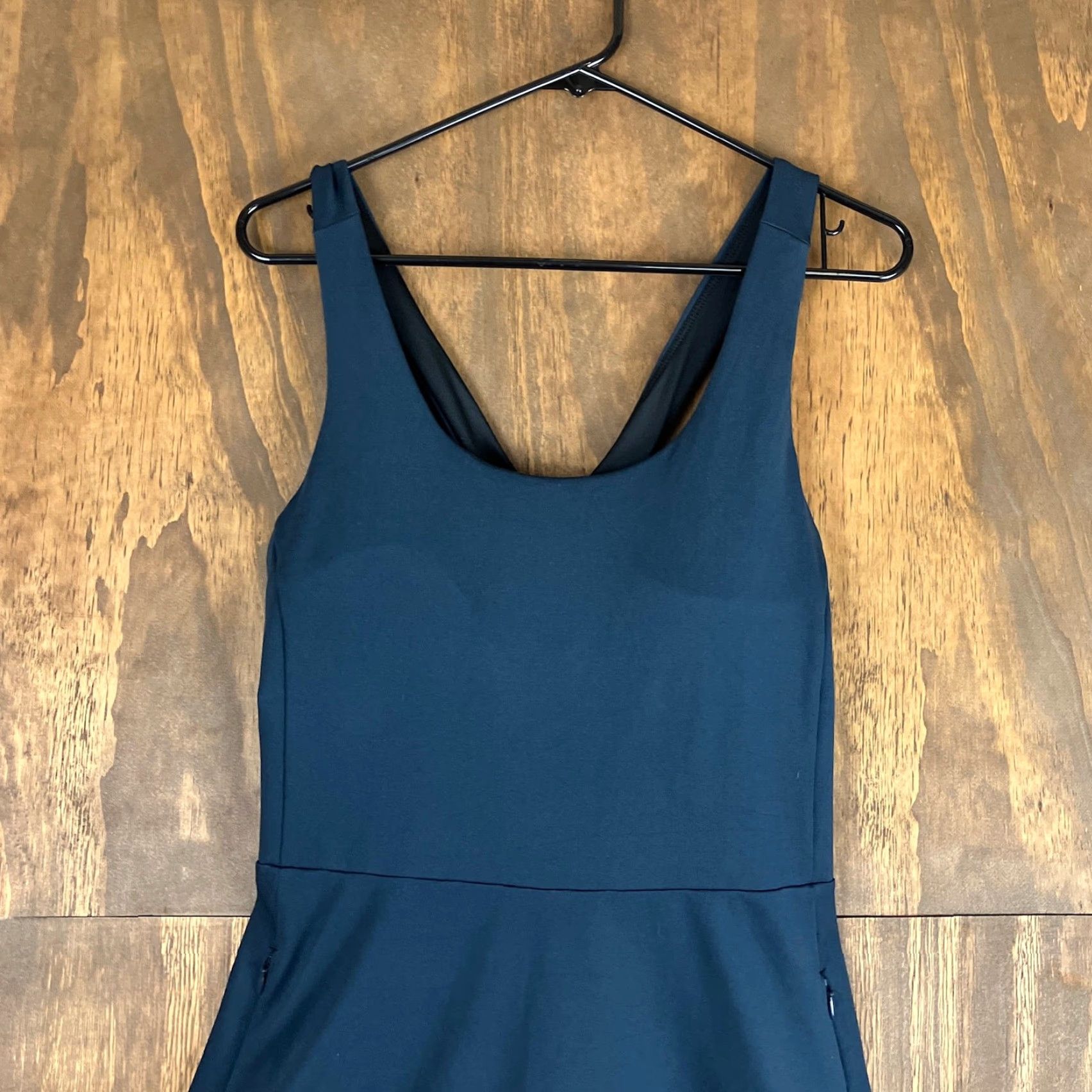 Vintage Zella Dress Womens Daybreak Activewear Built In Bra Navy Sapphire XL Midi Sleeveless Scoop Neck Pullover Knit Stretch Casual Travel 90s? Size XL / US 12-14 / IT 48-50 - 2 Thumbnail