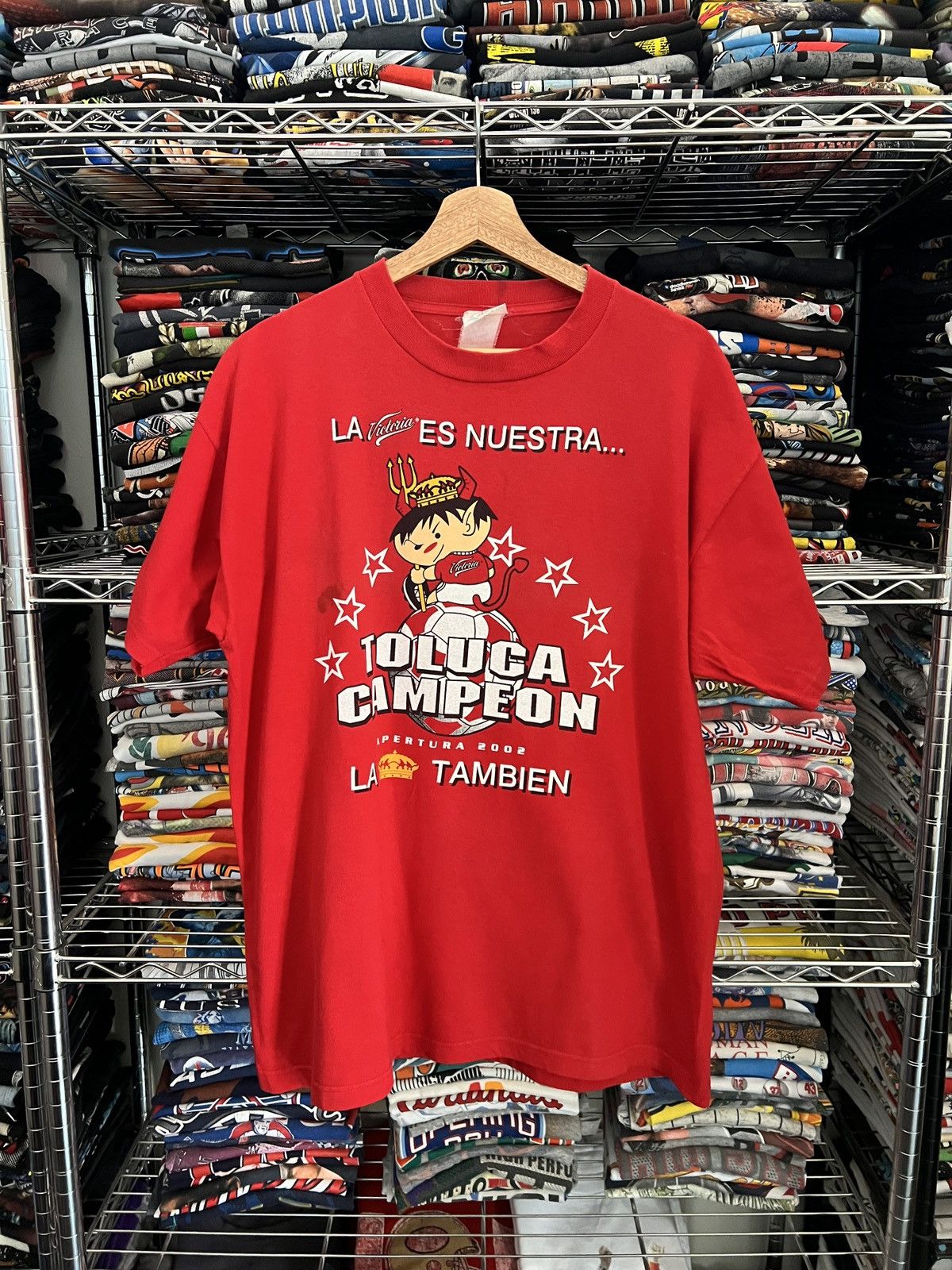2002 Toluca Liga MX Champions Soccer Beer Tee