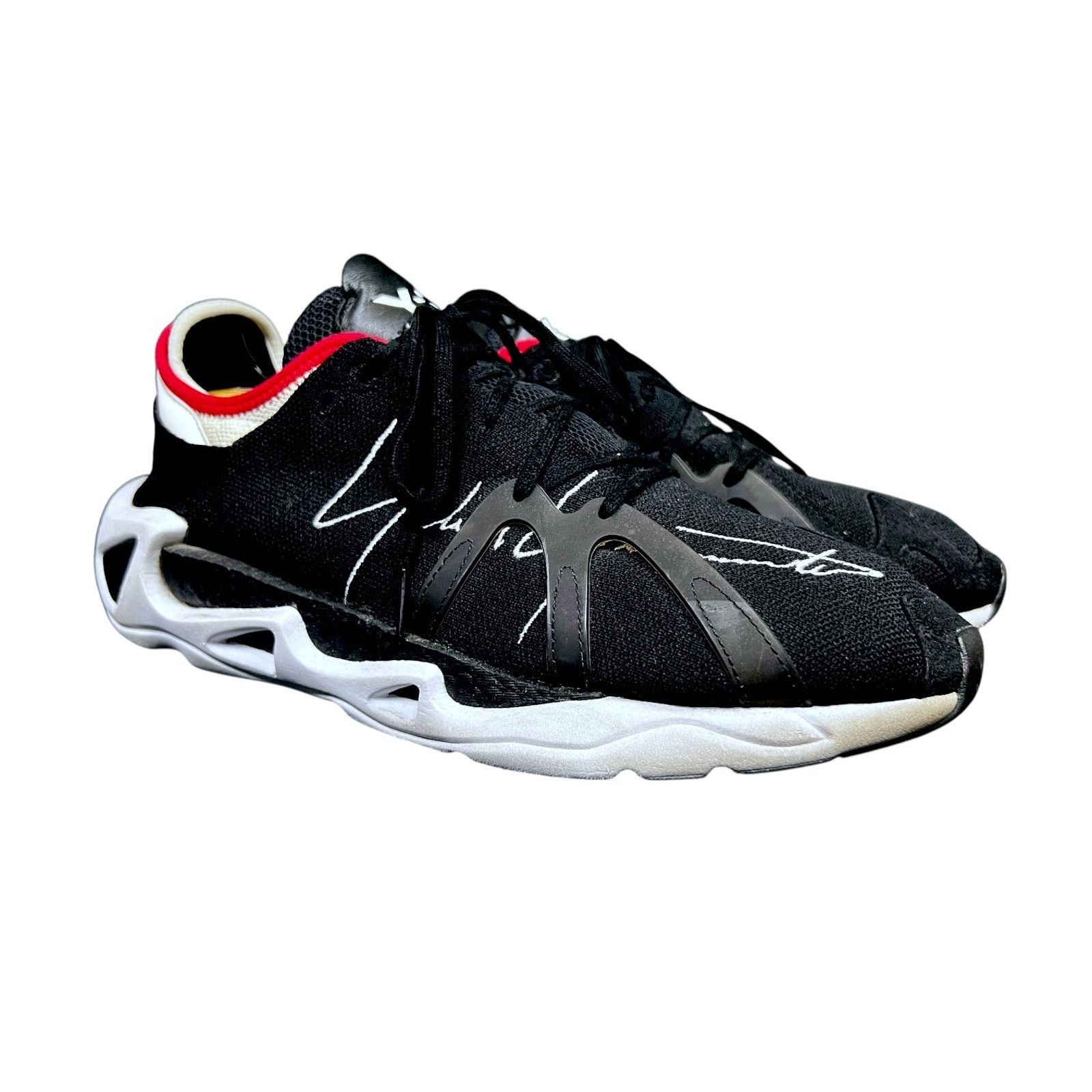 Y-3 Y-3 Yohji Yamamoto Mens 12.5 FYW S-97 Black Scarlet Sneakers Size US 12.5 / EU 45-46 - 9 Thumbnail