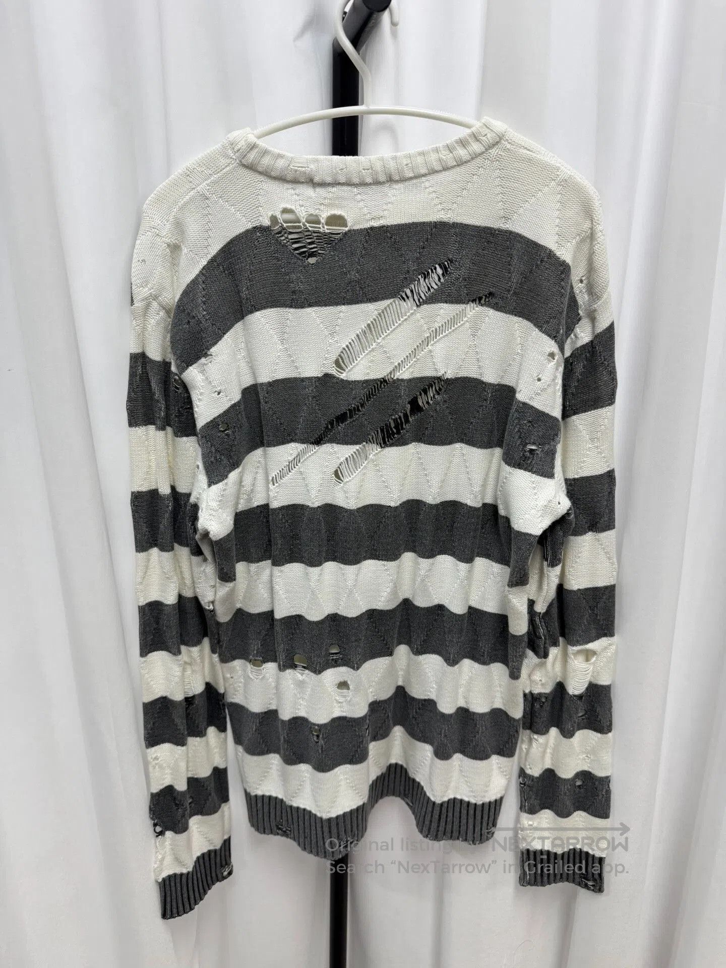 Comme des Garcons Homme Plus Striped Distressed Sweater Size 4. Size US XL / EU 56 / 4 - 5 Thumbnail
