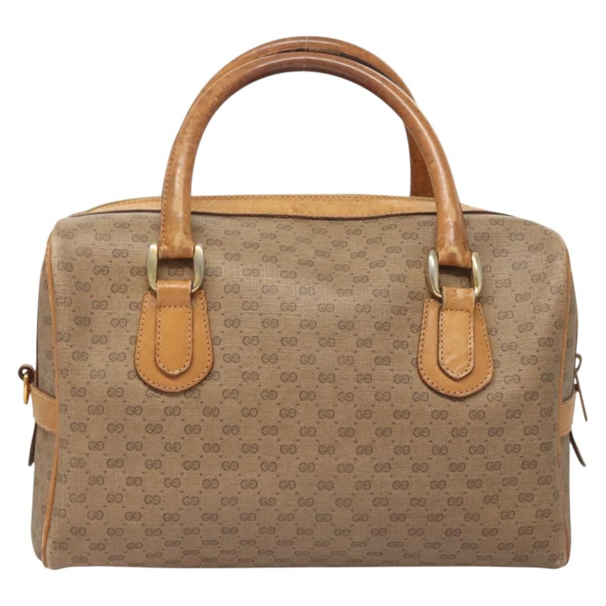 Gucci GUCCI Micro GG Supreme Hand Bag Pvc Leather Brown Gold 002 Size ONE SIZE - 3 Thumbnail