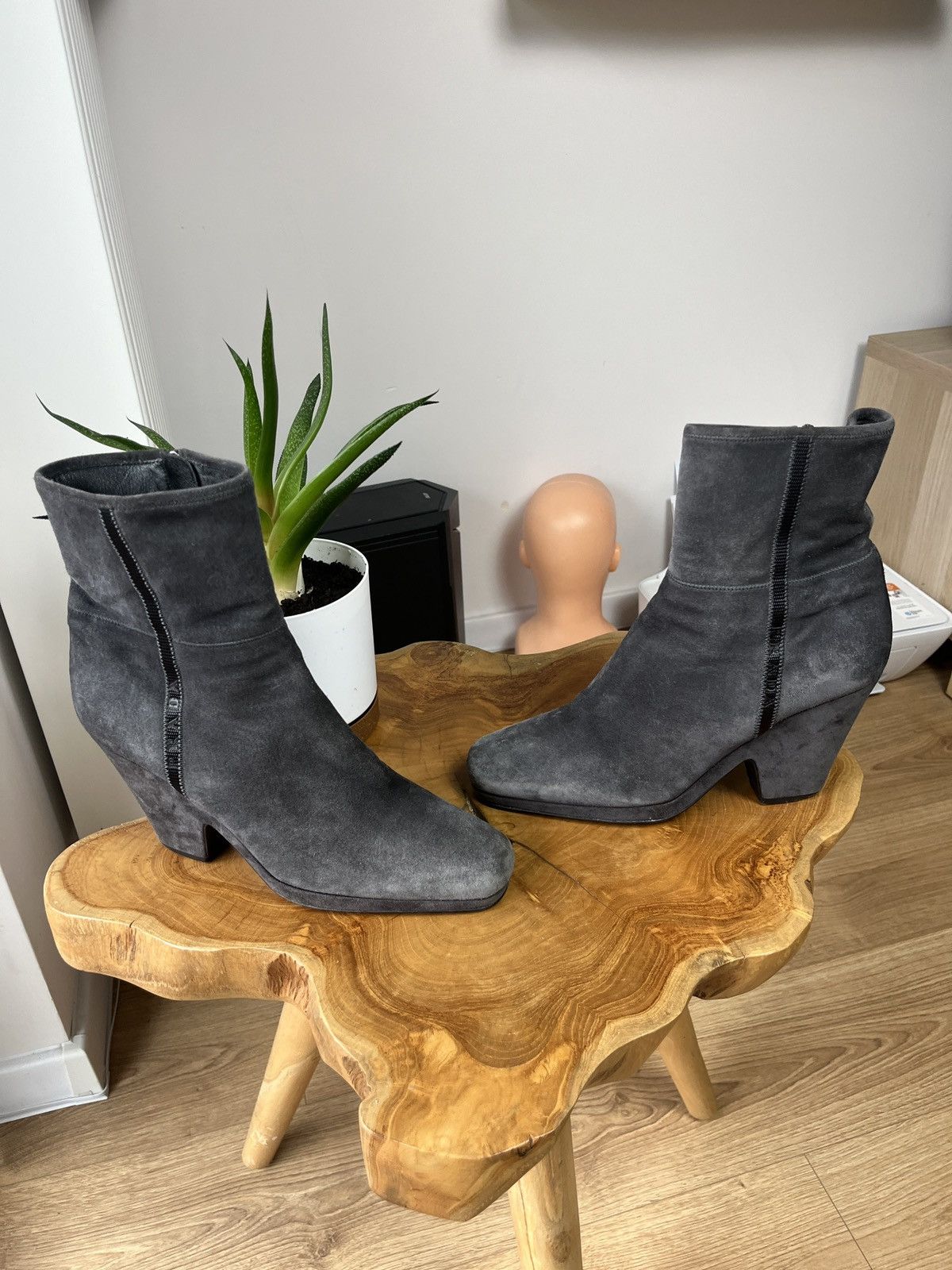 Prada Vintage Prada Y2K suede Leather Wedge Ankle Boots luxury Size US 11 / IT 41 - 2 Thumbnail
