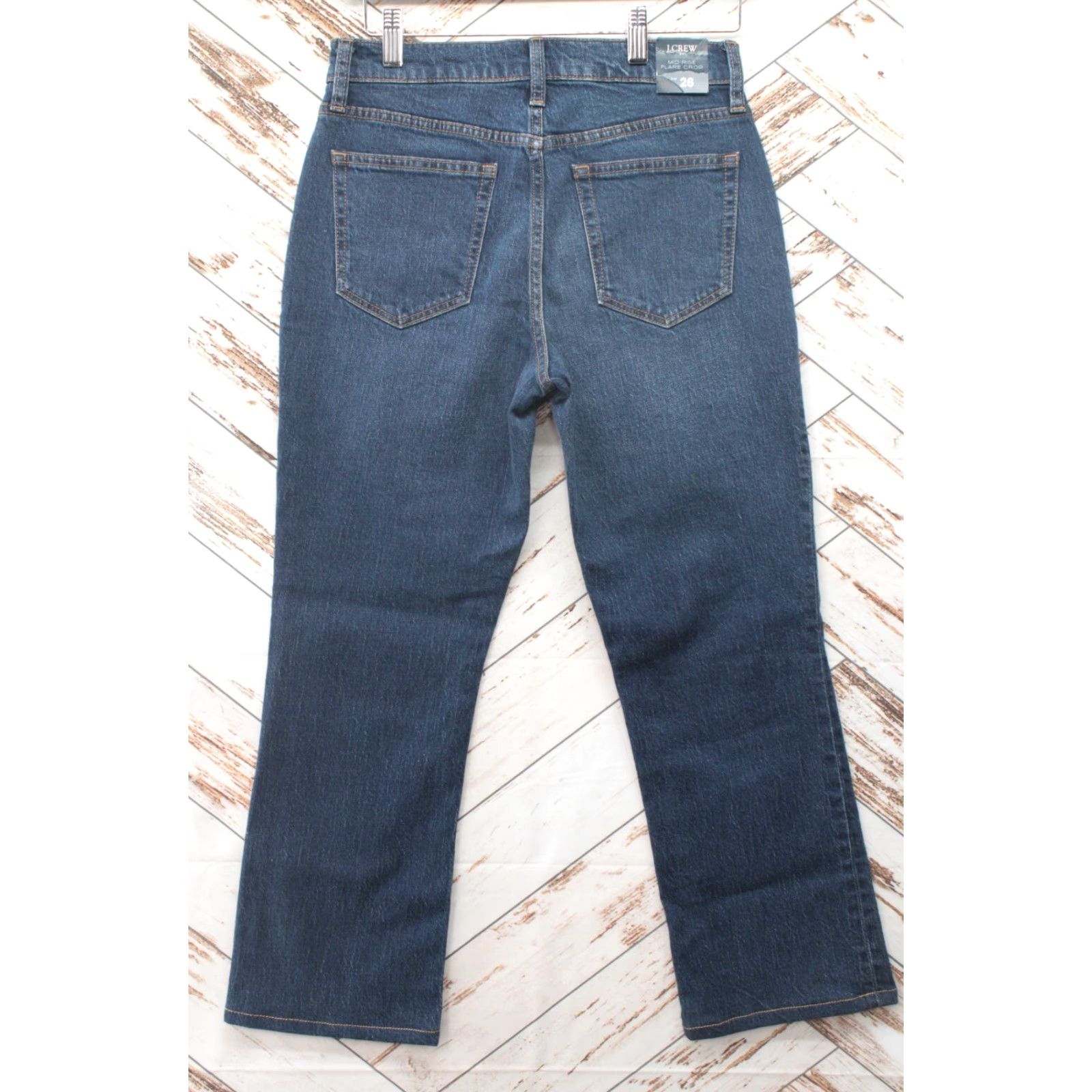 J.Crew NWT J.CREW Jeans Women's 26 Blue Mid Rise Flare Crop Denim Stretch Button Fly Cropped 5-Pocket Size 26" / US 2 / IT 38 - 3 Thumbnail