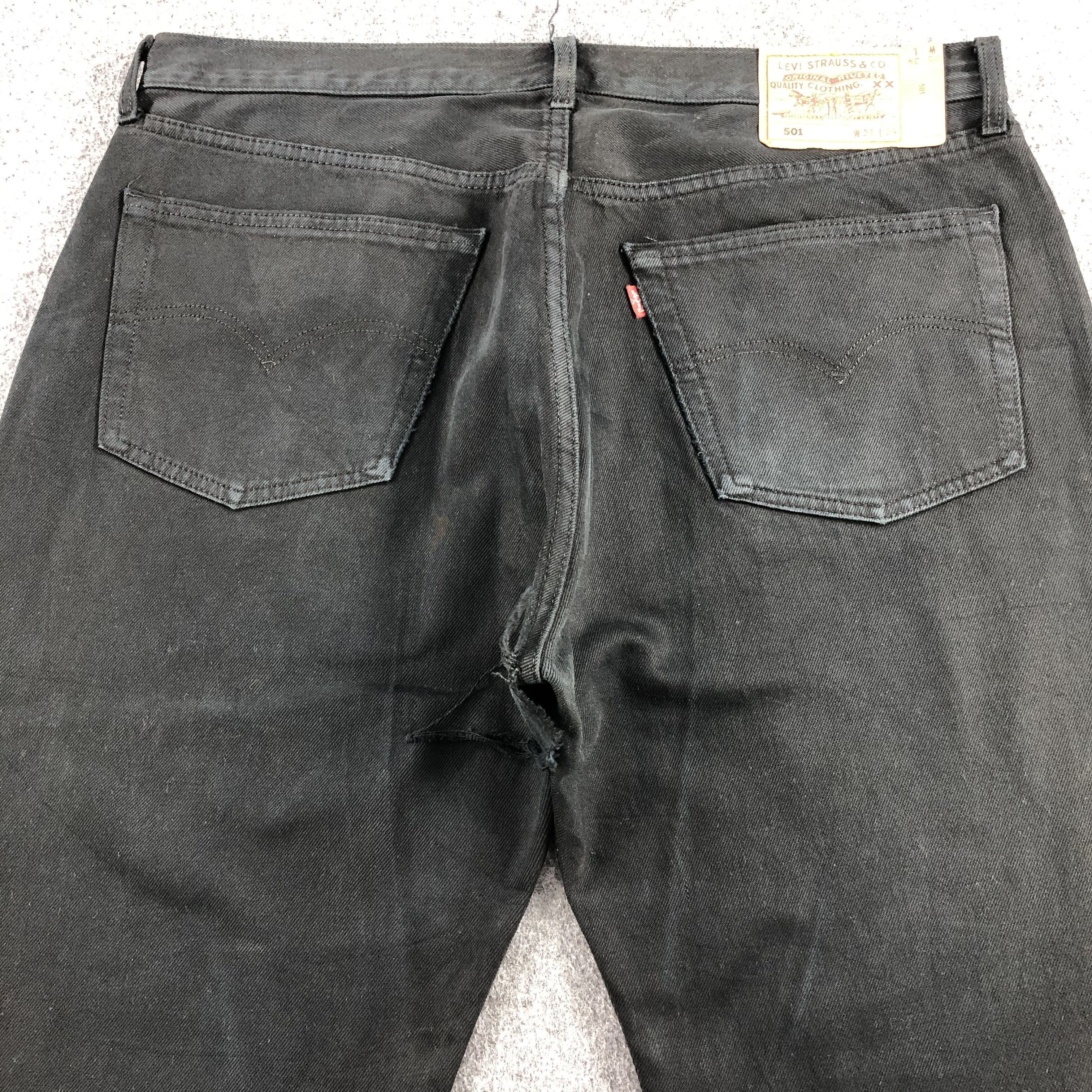 Levi's Vintage 90s Ripped Levis 501 Earth Tone Jeans-J1649 Size US 38 / EU 54 - 4 Thumbnail