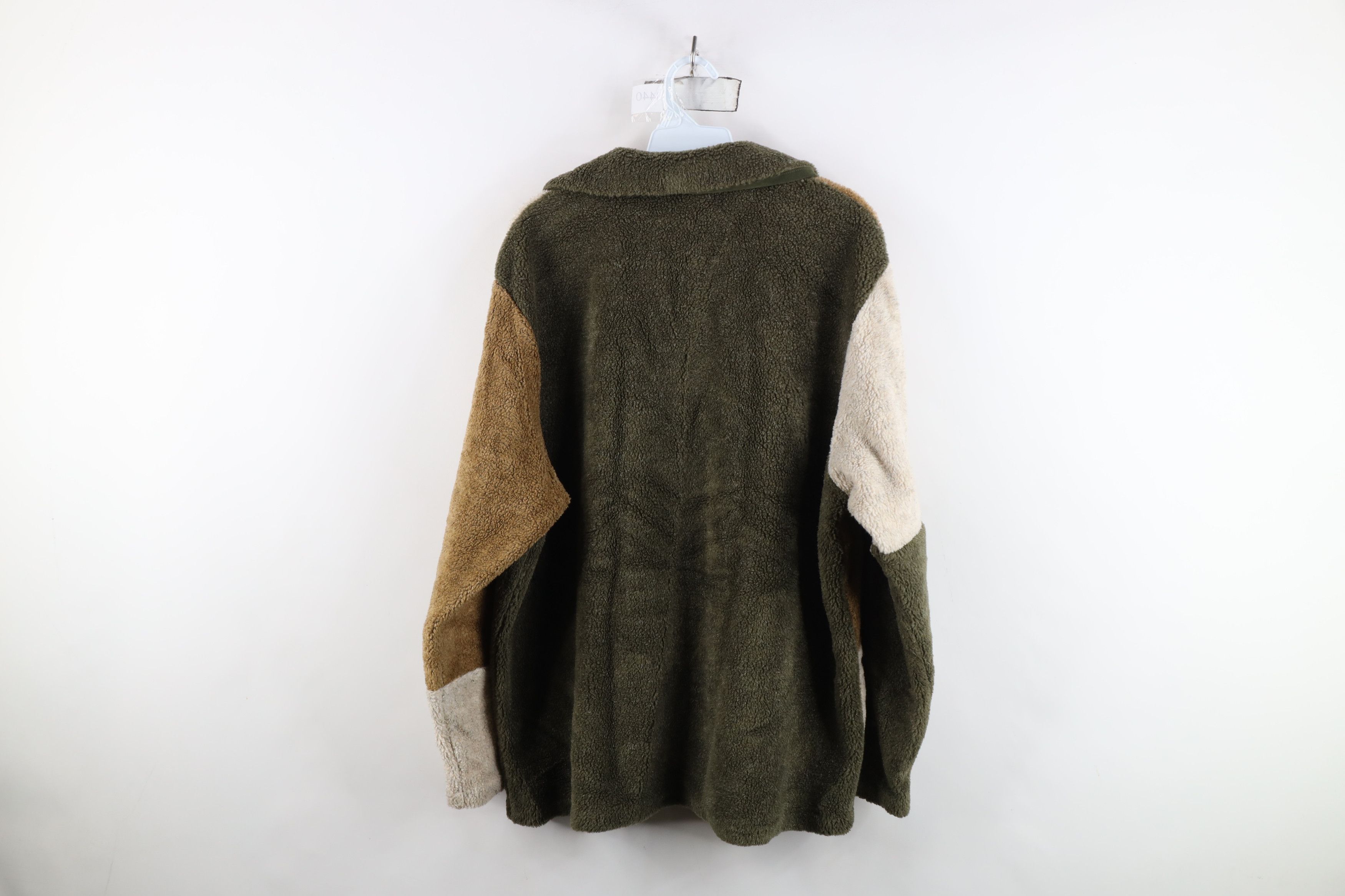 Vintage Vintage 90s Streetwear Block Deep Pile Fleece Sweater Jacket Size XL / US 12-14 / IT 48-50 - 10 Thumbnail