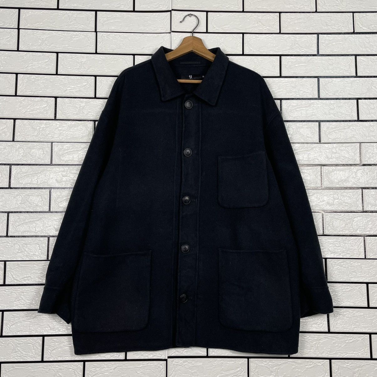 Jil Sander FW23 Black Melton Wool Zip Jacket | Grailed